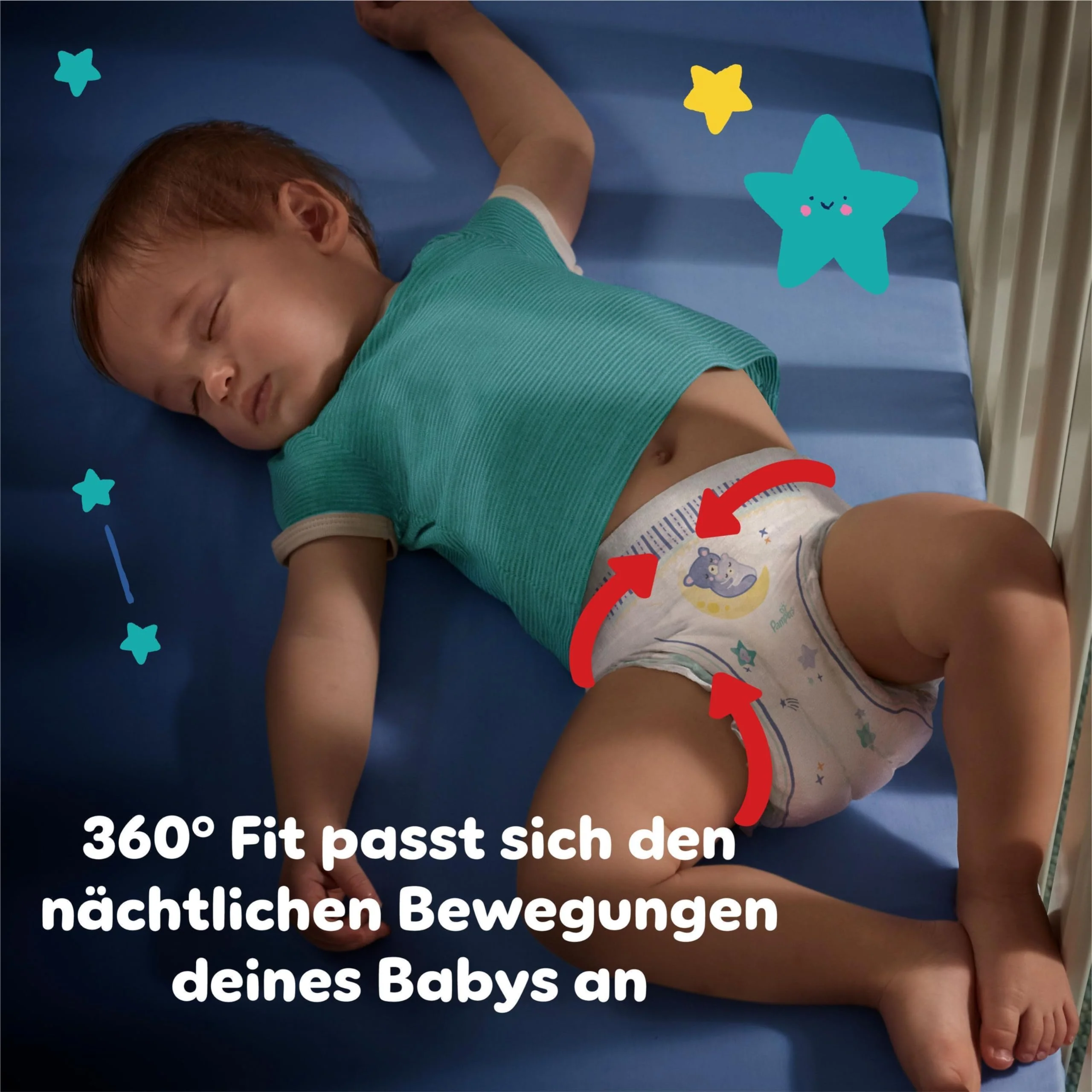 Pampers Night Windeln Pants Größe 6 (15+kg) Baby-Dry, MONATSBOX, Windelhöschen bieten zusätzlichen Schutz für die ganze Nacht, 138 Höschenwindeln - Image 6