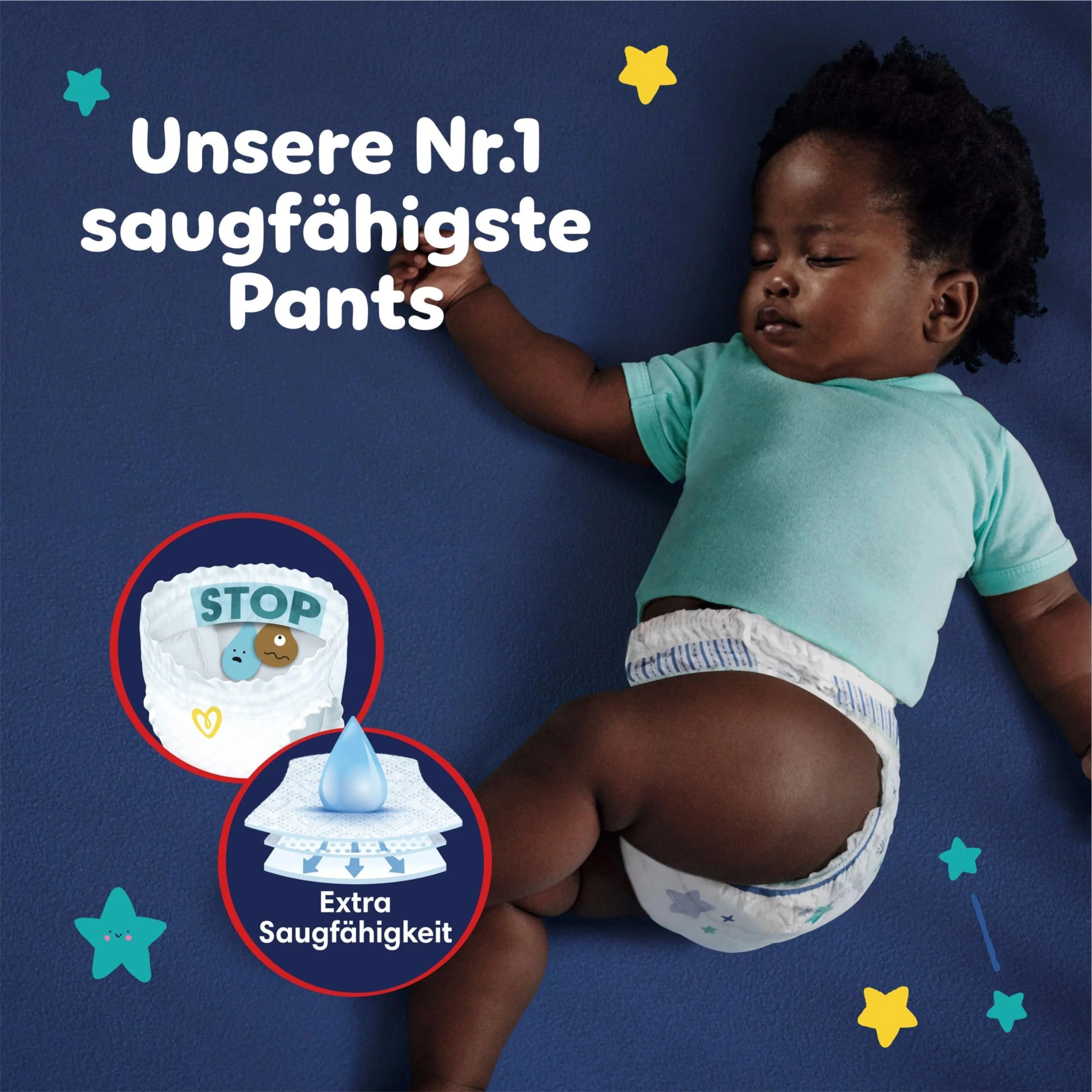 Pampers Night Windeln Pants Größe 6 (15+kg) Baby-Dry, MONATSBOX, Windelhöschen bieten zusätzlichen Schutz für die ganze Nacht, 138 Höschenwindeln - Image 8