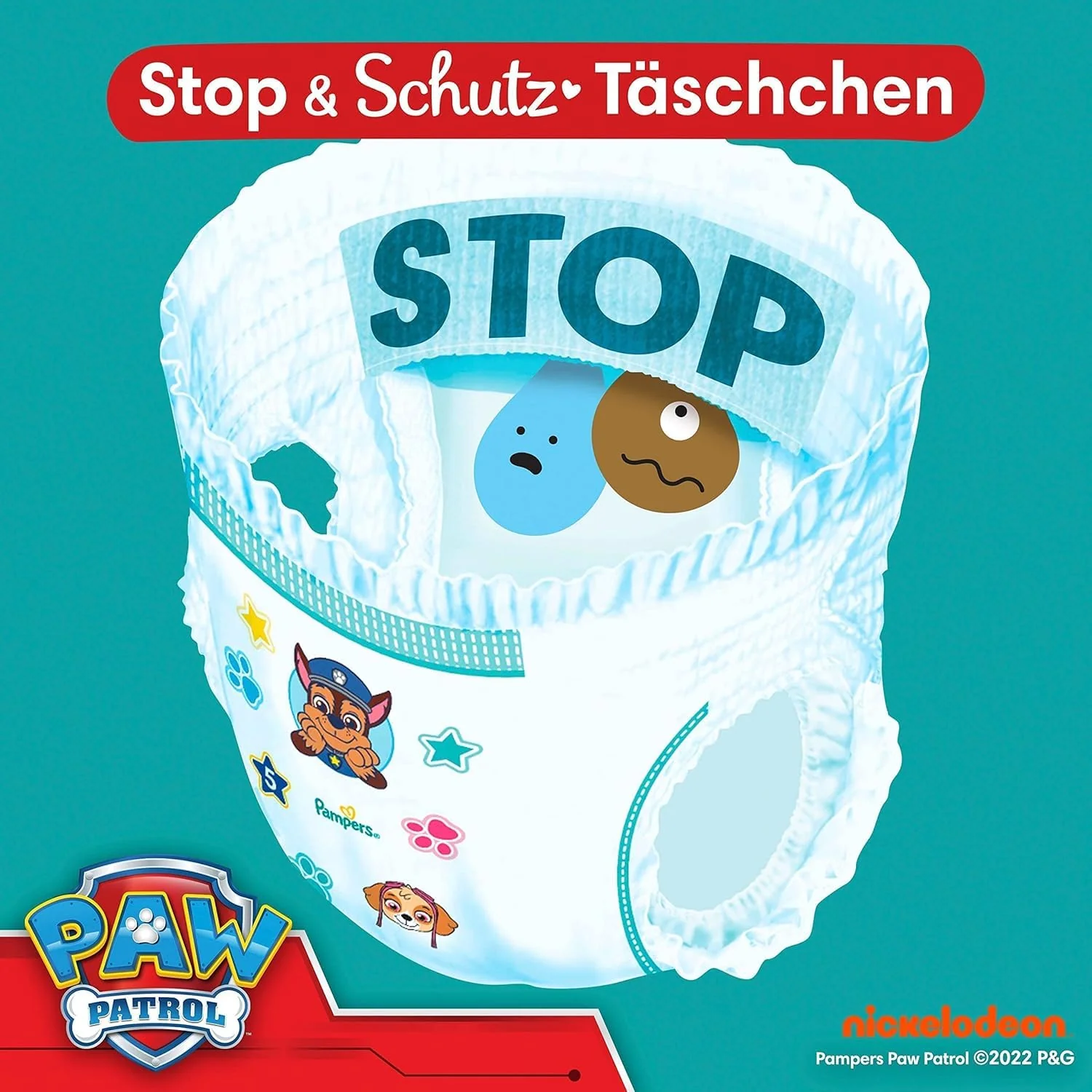 Pampers Windeln Paw Patrol Pants Größe 6 (14-19kg) Baby-Dry, Extra Large mit Stop- und Schutz Täschchen, MONATSBOX, 138 Höschenwindeln - Image 8
