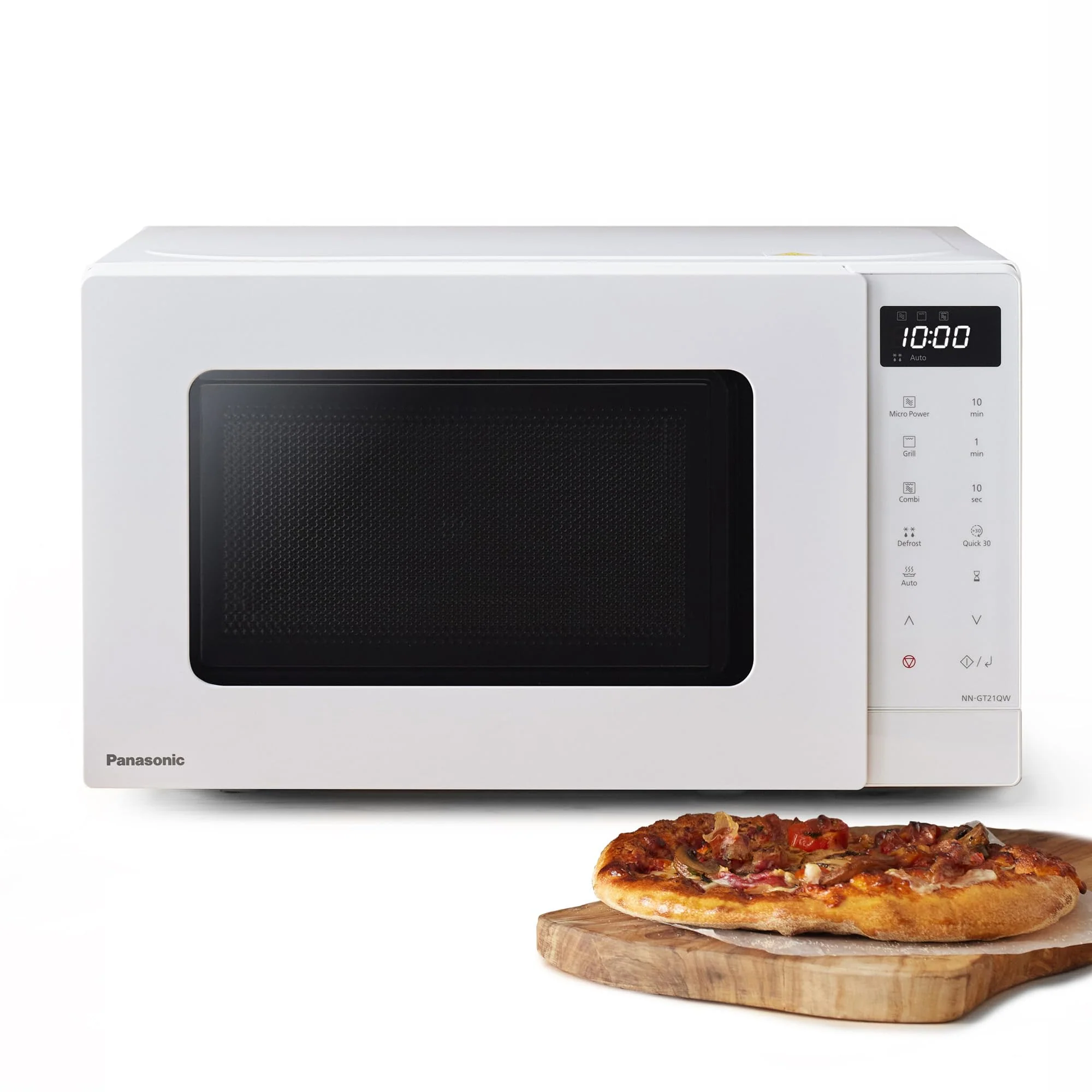 Panasonic NN-GT21QWEPG 20L Grill-Mikrowelle mit Drehteller und Gitterrost, 800 W, 1000 W Grill, LED-Display, automatisches Auftauen, insgesamt 12 Automatikprogramme, Timer, weiß - Image 10