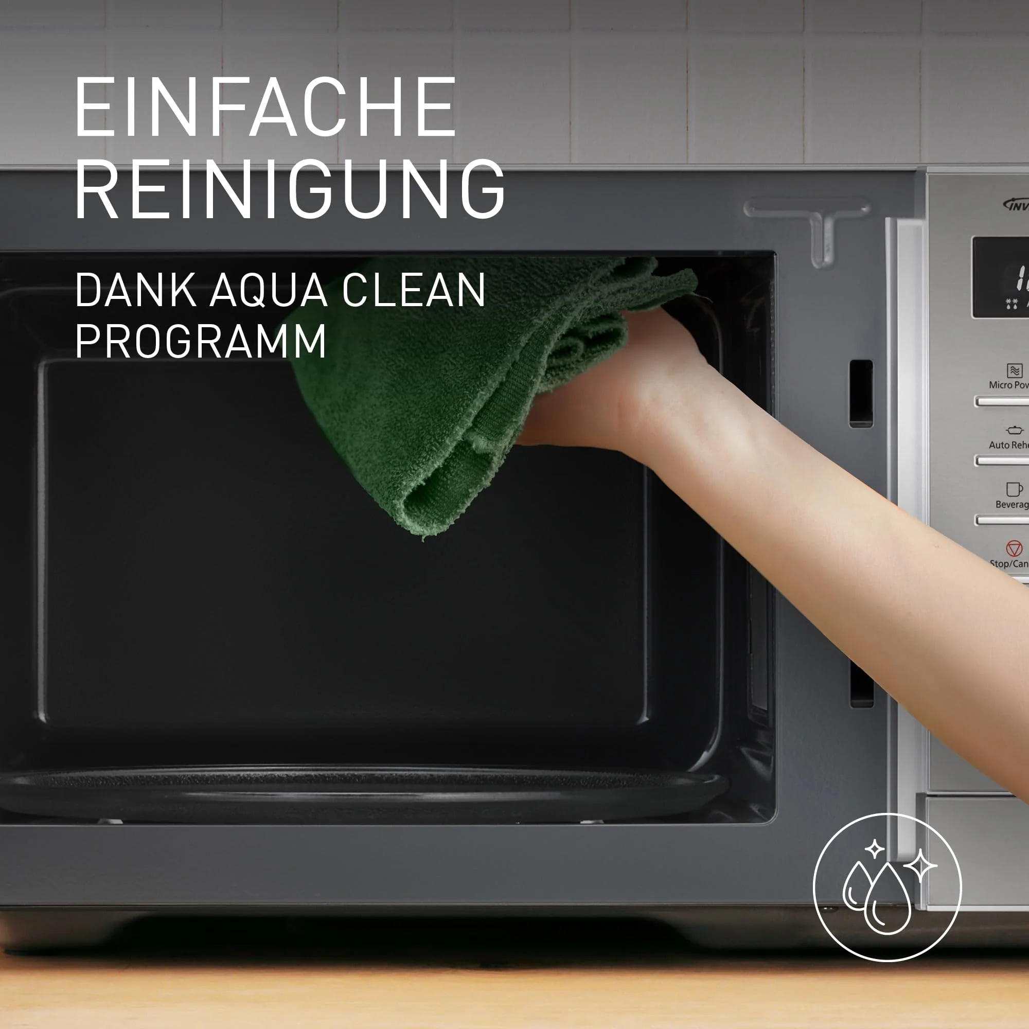 Panasonic NN-SD36QSEPG Solo-Mikrowelle, 29 l, 1000 W, automatisches Auftauen, 11 automatische Programme, Timer, Silber - Image 6