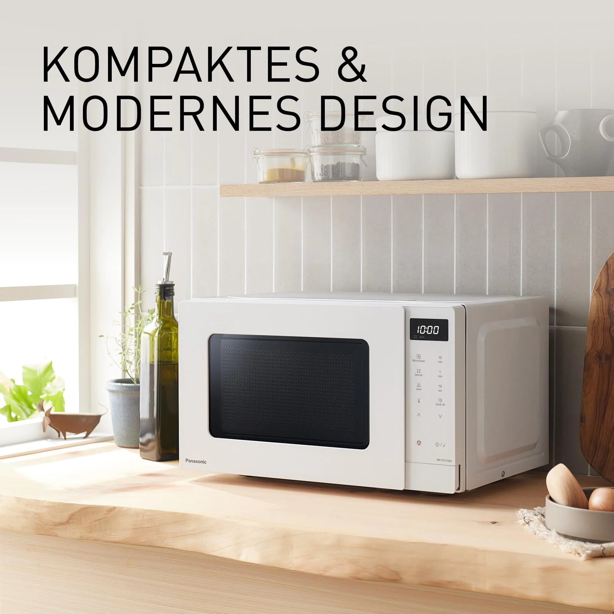 Panasonic NN-ST21QWEPG 20L Solo-Mikrowelle mit Drehteller, 800 W, automatisches Auftauen, 11 Automatikprogramme, LED-Anzeige, 5 Leistungsstufen, digitaler Timer, Weiß - Image 5