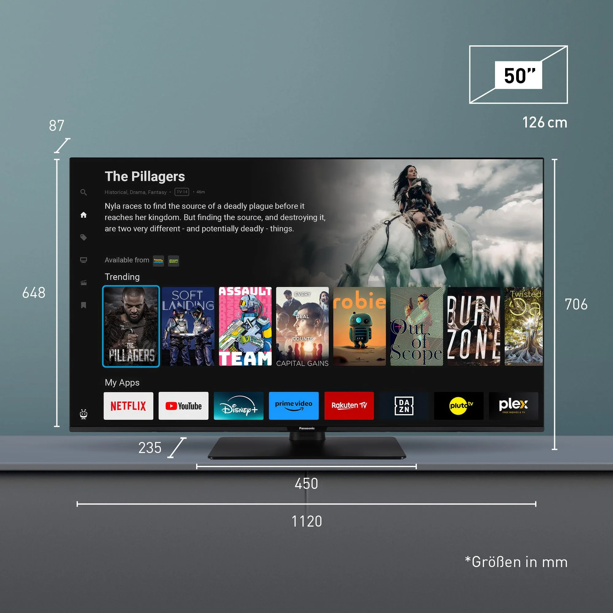 Panasonic TB-50W61AEZ, W61 Serie, 50 Zoll, 4K Ultra HD LED Smart TV, 2025, TiVo, Dolby Vision & Atmos, Game Mode Plus, Alexa & Google Sprachsteuerung, Schwarz - Image 9