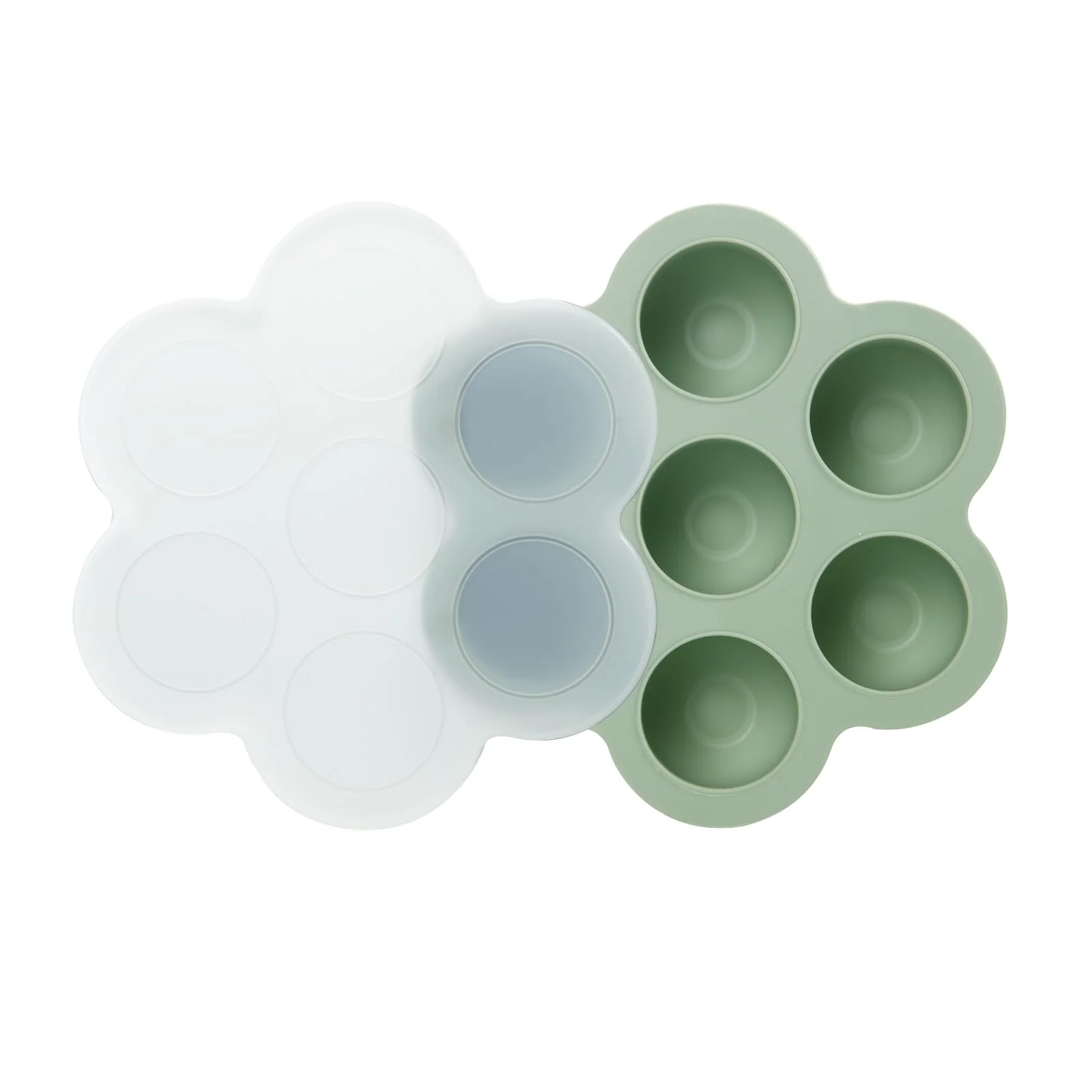 PandaEar 3er-Pack Babybrei Einfrierform Behälter mit Deckeln, Silikon Eiswürfelbehälter, Beikost Einfrieren Behälter für Babynahrung Aufbewahrung und Fruchtsauger (Blau/Grün/Nelke) - Image 2