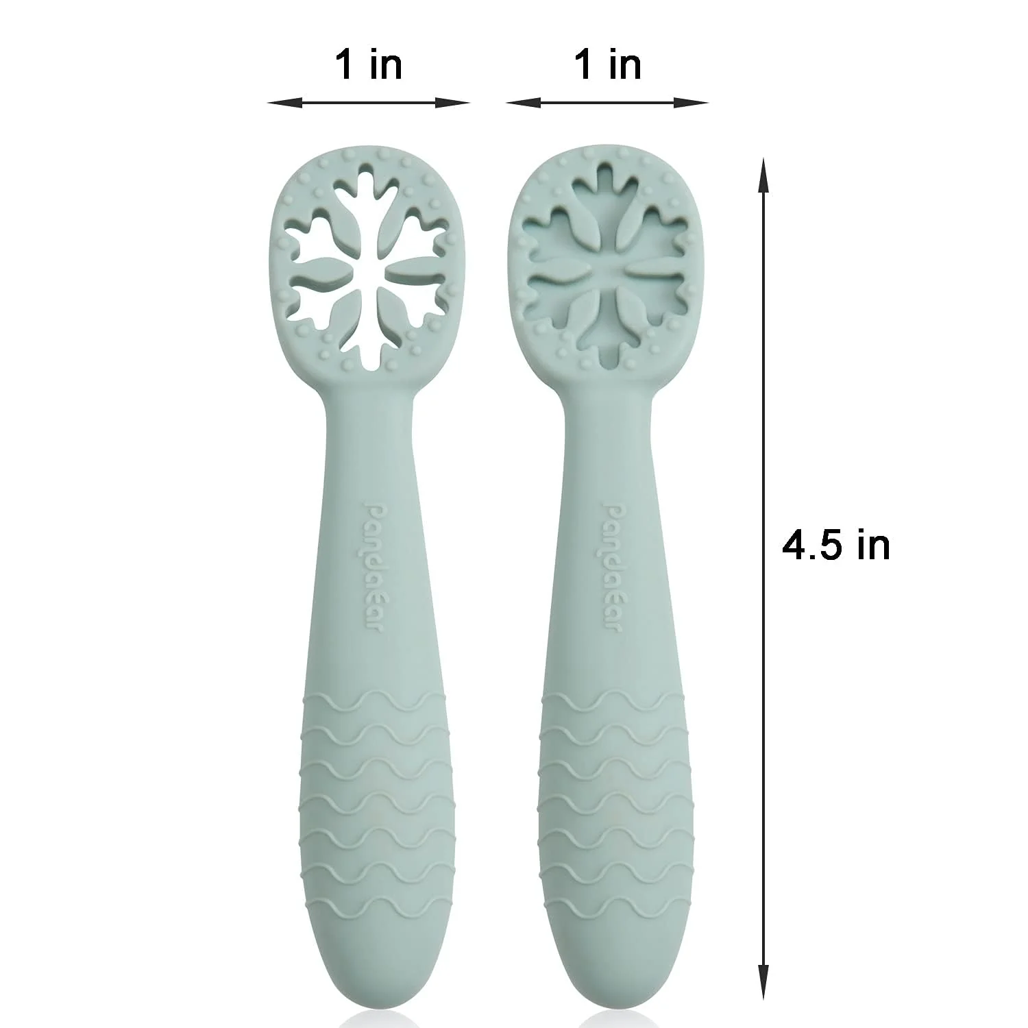 PandaEar 4er Set Lernlöffel für Baby, Starter Breilöffel Fütterlöffel Babylöffel Silikon Esslernlöffel Weich Flexibel Kinder Besteck BPA-frei für Säugling Kind Kleinkind ab 4 Monaten - Image 5
