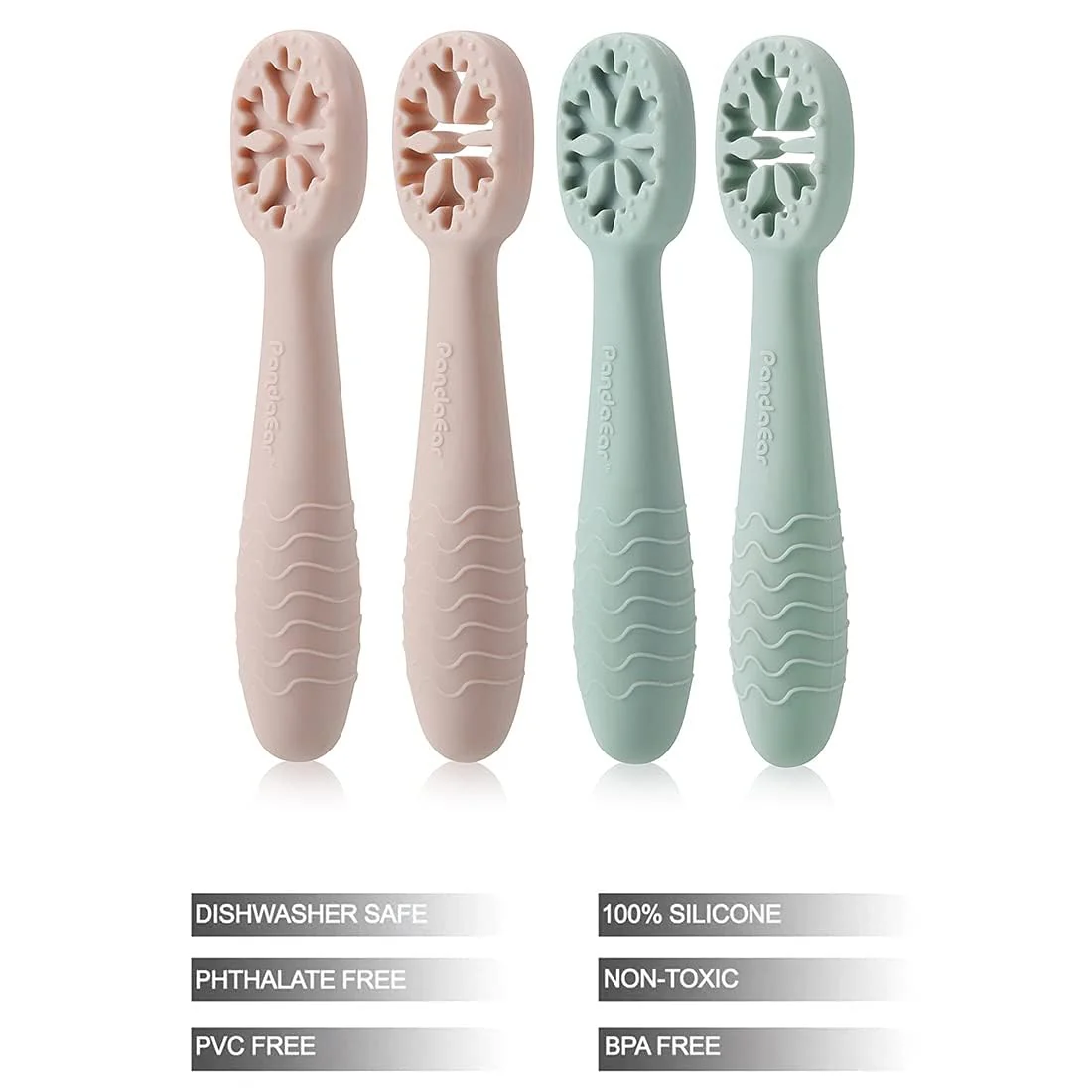 PandaEar 4er Set Lernlöffel für Baby, Starter Breilöffel Fütterlöffel Babylöffel Silikon Esslernlöffel Weich Flexibel Kinder Besteck BPA-frei für Säugling Kind Kleinkind ab 4 Monaten - Image 6