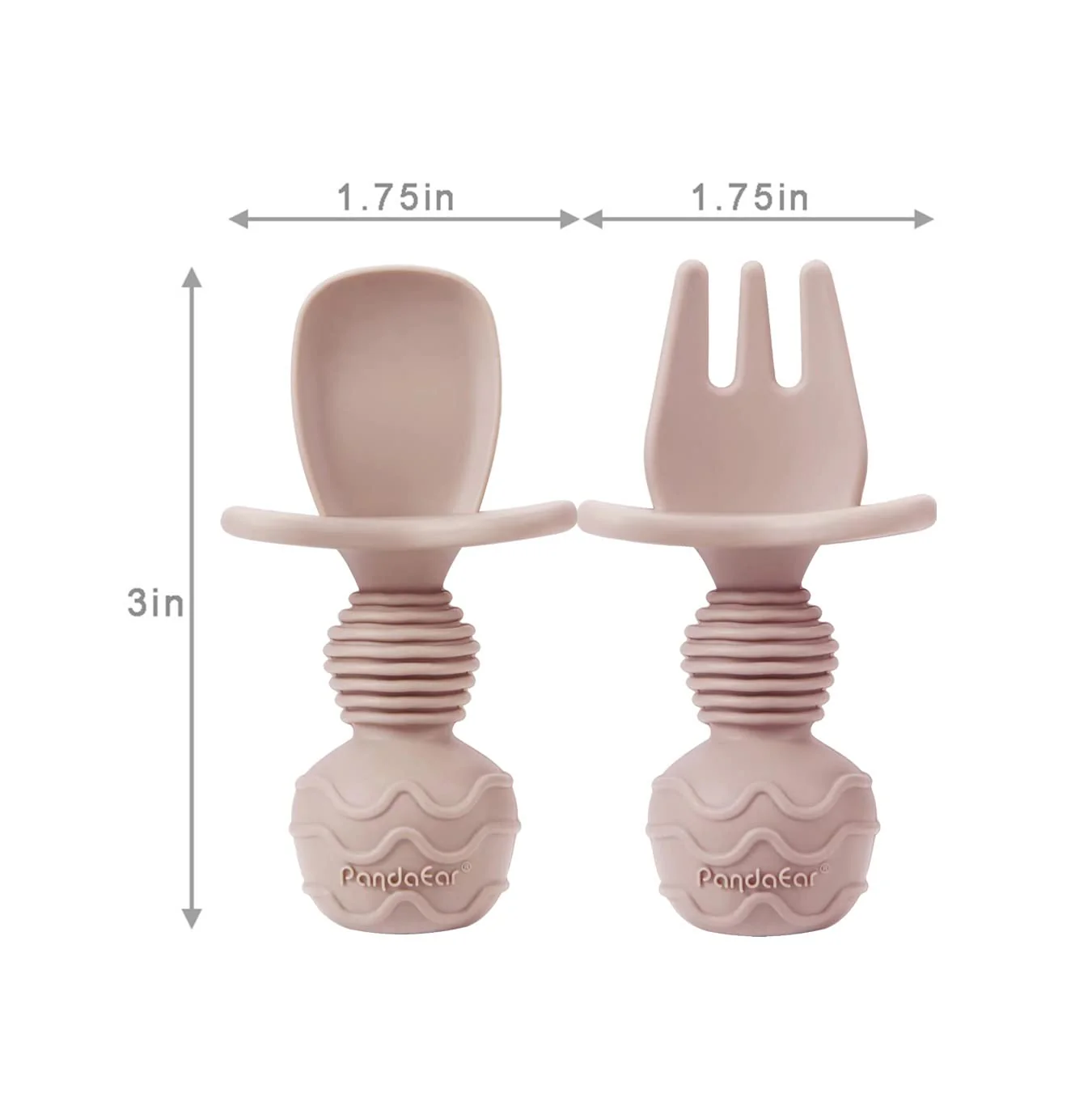 PandaEar Silikon Baby Geschirrset Kindergeschirr| 2 Kinder Teller mit Saugnapf mit 2 Babylöffel 2 Gabeln und 2 Becher Trinklernbecher ab 4 Monate| Esslernbesteck blw led Weaning Zubehör - Image 4