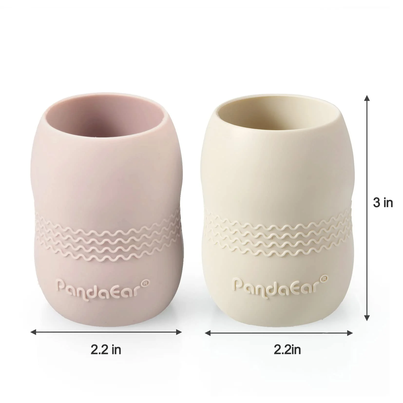 PandaEar Silikon Baby Geschirrset Kindergeschirr| 2 Kinder Teller mit Saugnapf mit 2 Babylöffel 2 Gabeln und 2 Becher Trinklernbecher ab 4 Monate| Esslernbesteck blw led Weaning Zubehör - Image 5