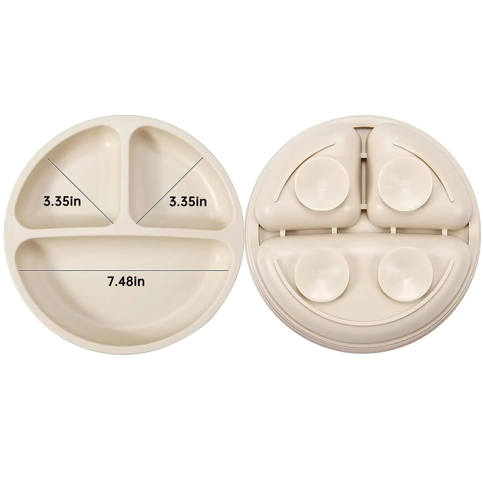 PandaEar Silikon Baby Geschirrset Kindergeschirr| 2 Kinder Teller mit Saugnapf mit 2 Babylöffel 2 Gabeln und 2 Becher Trinklernbecher ab 4 Monate| Esslernbesteck blw led Weaning Zubehör - Image 6