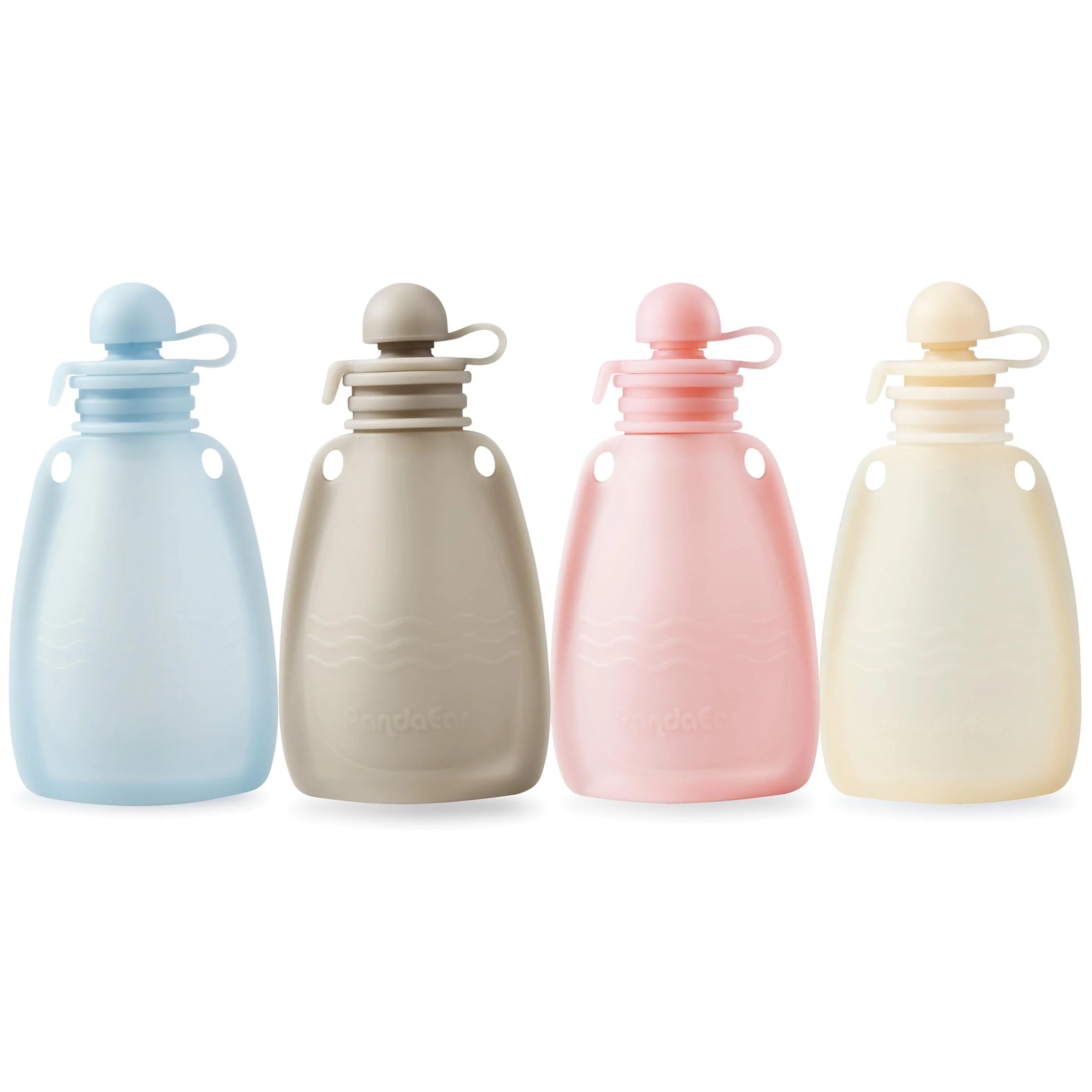 PandaEar Wiederverwendbare Silikon Babybrei Beutel, 4 Stück Quetschbeutel für Kleinkinder, BPA-freie Nachfüllbare Babybrei Aufbewahrung, 5,5 oz/156 ml Babynahrungsbeutel - Image 2