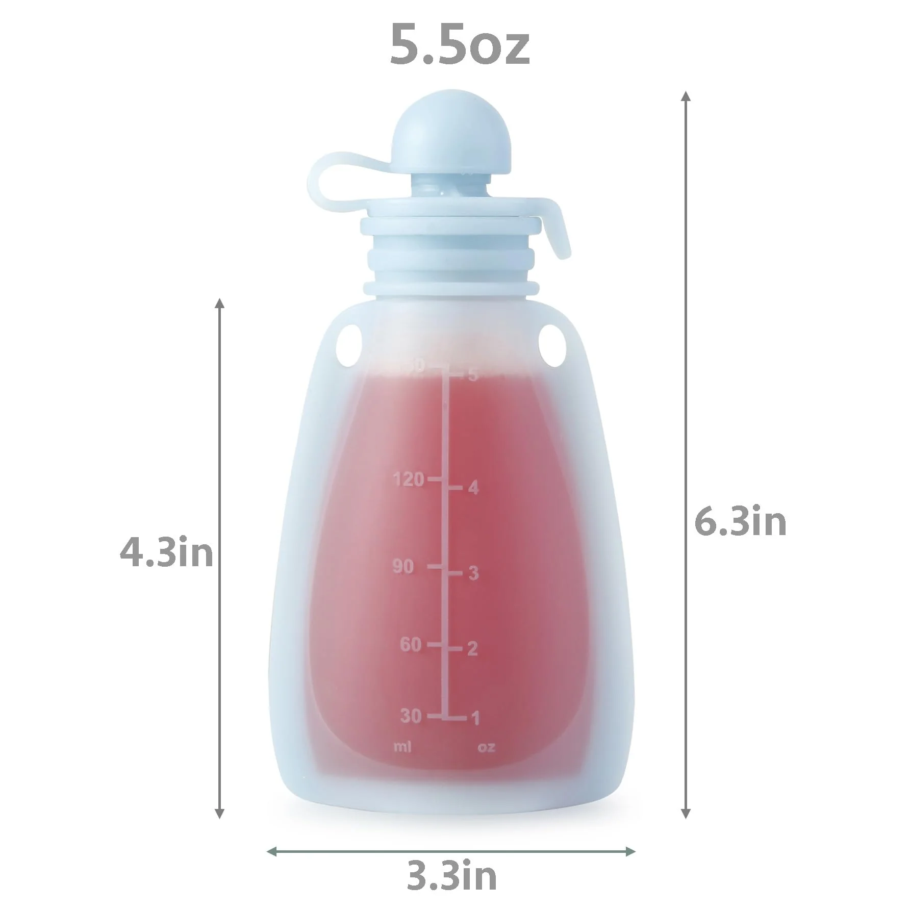PandaEar Wiederverwendbare Silikon Babybrei Beutel, 4 Stück Quetschbeutel für Kleinkinder, BPA-freie Nachfüllbare Babybrei Aufbewahrung, 5,5 oz/156 ml Babynahrungsbeutel - Image 5