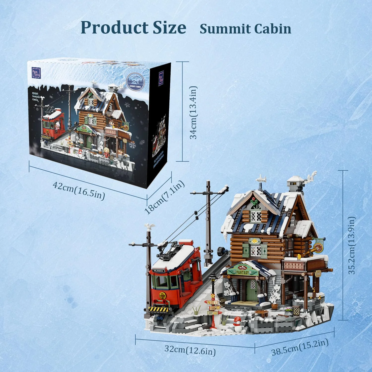 PANTASY Summit Cabin Bauset für Erwachsene, detailreiche Berghütte mit Holzoptik & Winterelementen, kreatives Architektur-Bauspielzeug für Fans von Landschaftsmodellen & entspannter Konstruktion - Image 2