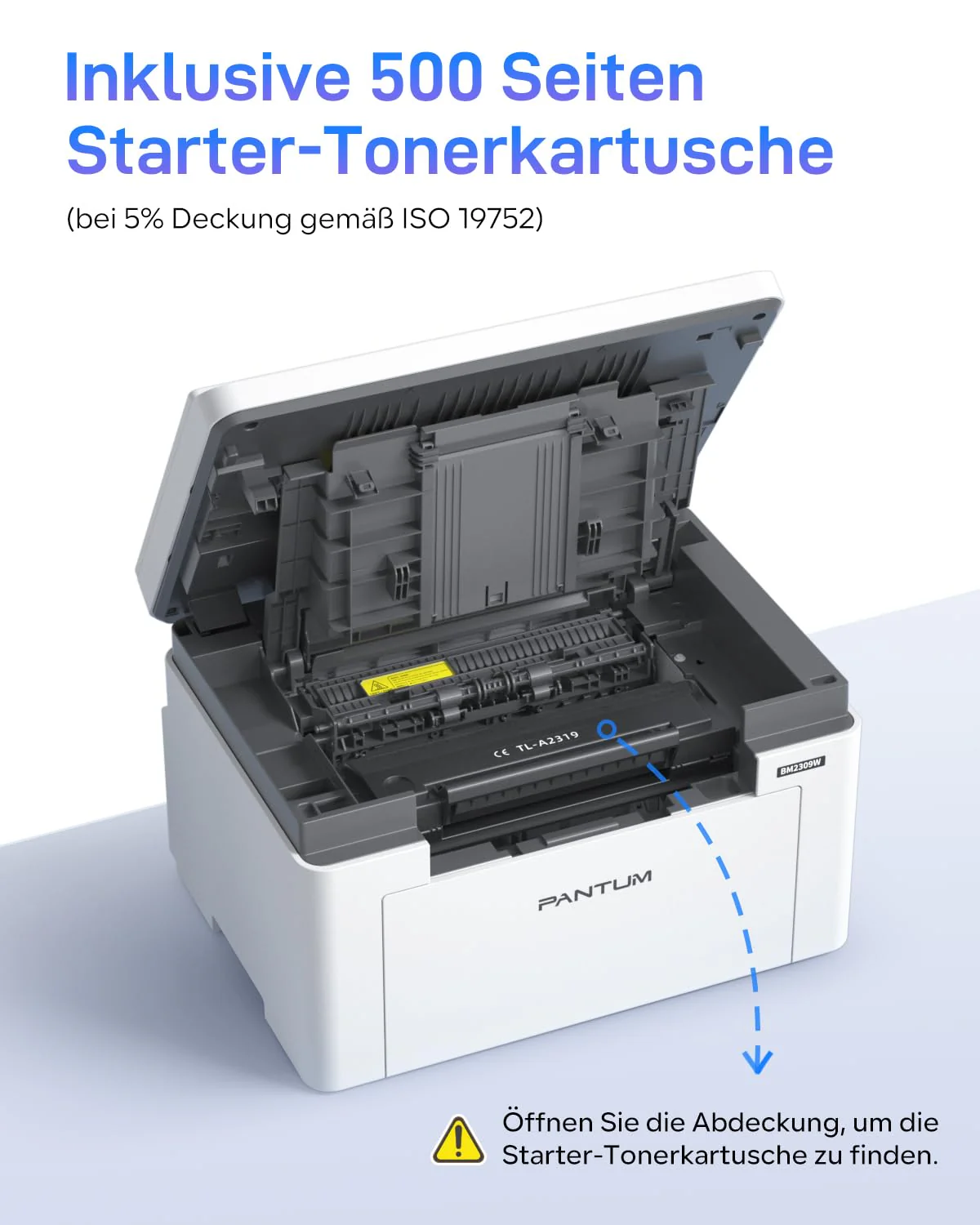 PANTUM BM2309W/BM2300W laserdrucker Multifunktionsgerät, Drucker Scanner Kopierer 3in1, Schwarz Weiss, WLAN Drucker, Airprint, A4, 1200 x 600 DPI, 20 Seiten pro Minute - Image 5
