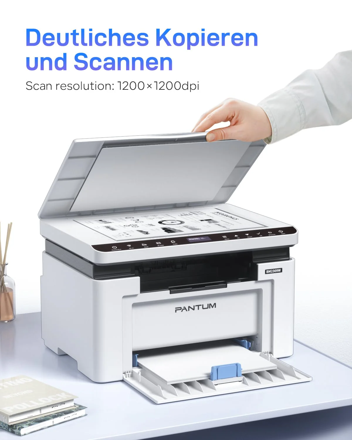 PANTUM BM2309W/BM2300W laserdrucker Multifunktionsgerät, Drucker Scanner Kopierer 3in1, Schwarz Weiss, WLAN Drucker, Airprint, A4, 1200 x 600 DPI, 20 Seiten pro Minute - Image 9