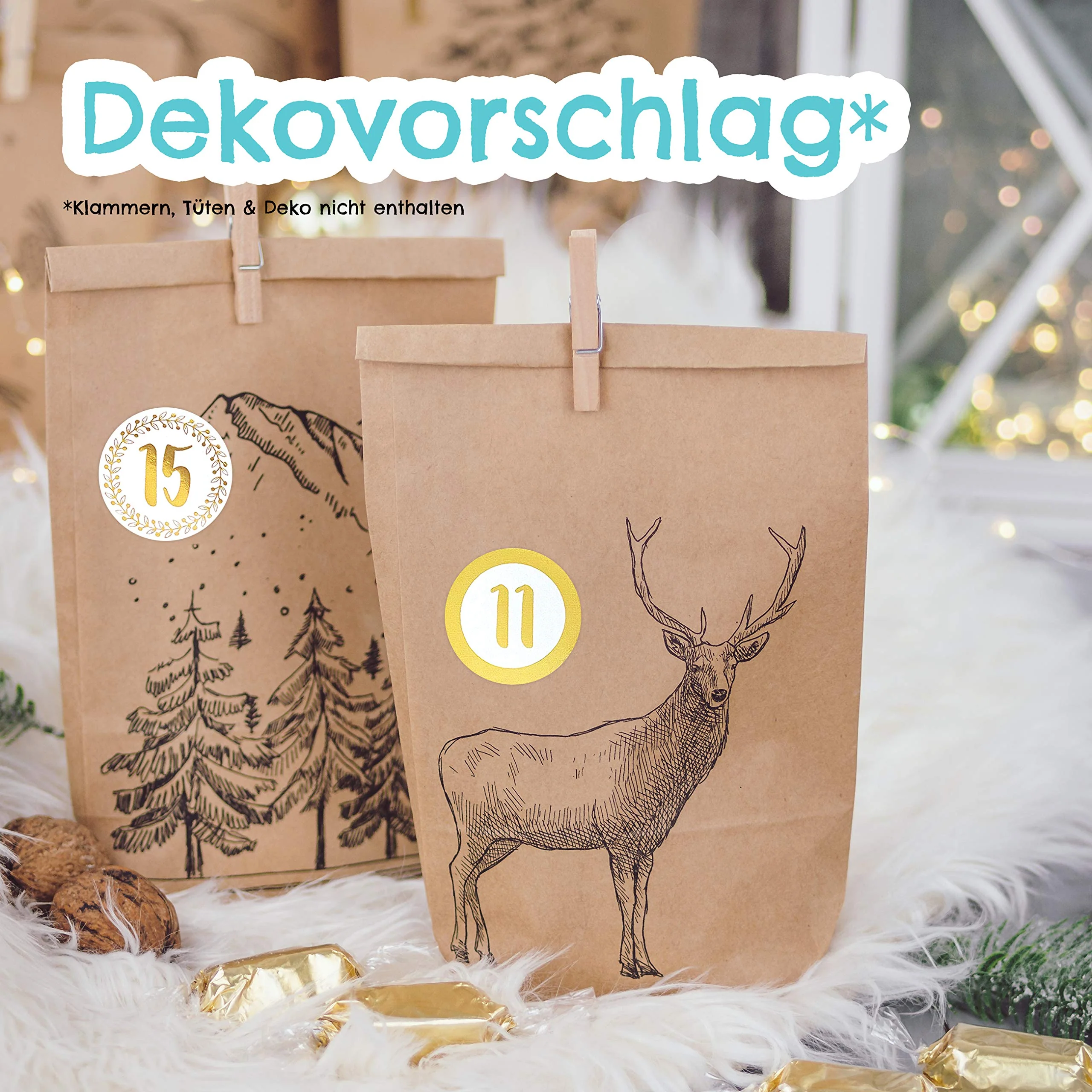 Papierdrachen 24 Adventskalender Zahlenaufkleber - Goldfoliert | Nummer 189 - Sticker für deinen Weihnachtskalender - zum Basteln und Dekorieren - Image 3