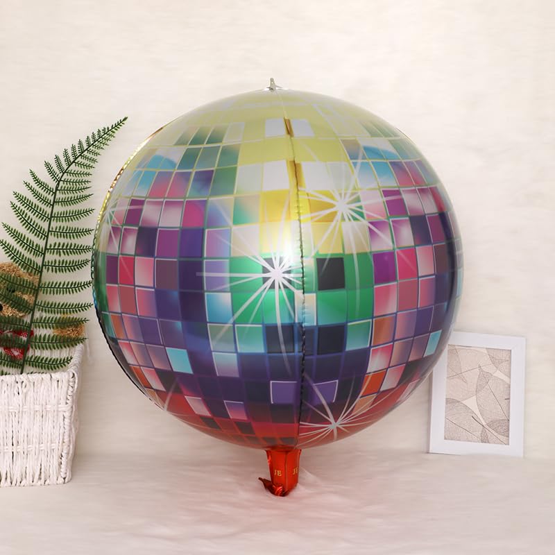 Party Deko,Helium Ballons,9 Stück Discokugel Luftballon,22 Zoll 4D Discokugel Deko,Ballons Geburtstag,Bunte Disco-Folienballons,für Disco-Mottoparty Geburtstag Party Mitzvah Abschlussfeier Dekoration - Image 2