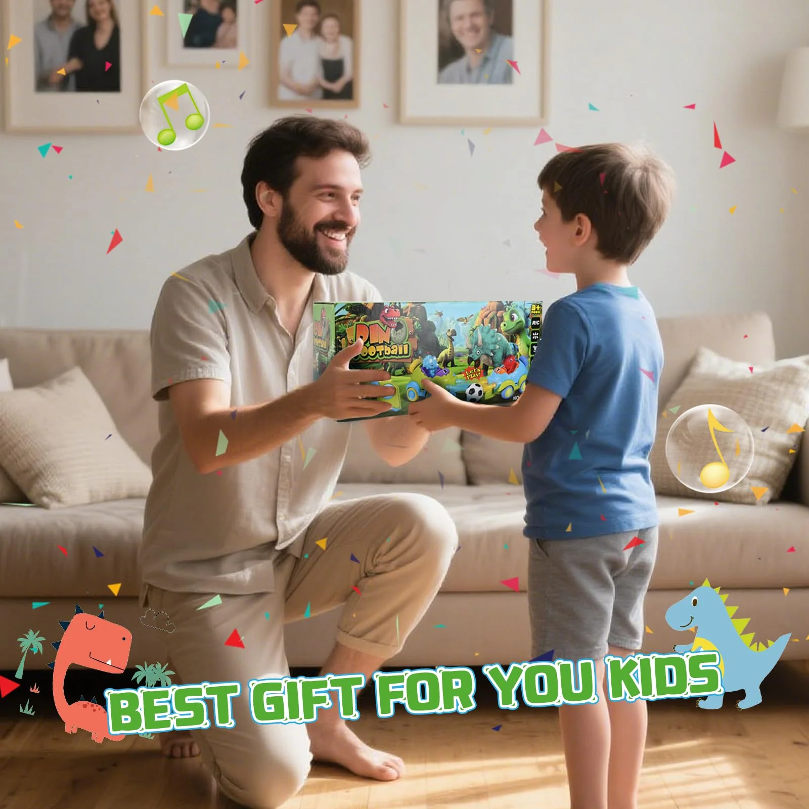 PATEMZON Ferngesteuertes Auto ab 2 Jahre, 2pcs Ferngesteuertes Dinosaurier Spielzeug, RC Auto Dinosaurier mit Musik und Lichtern, 2 Fußball, Geburtstags und Weihnachten Geschenke für Kinder - Image 2