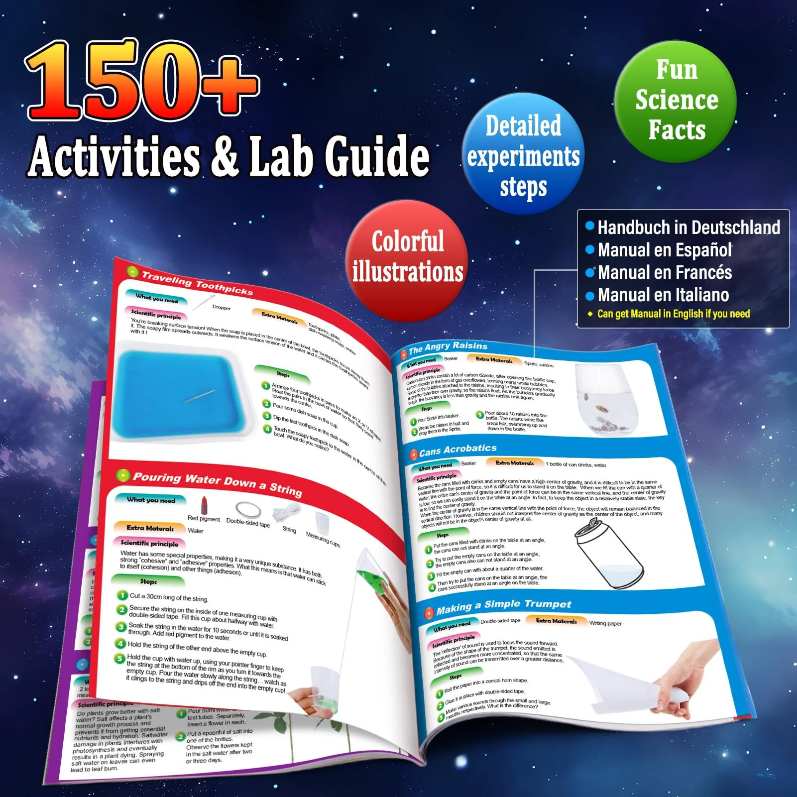 PATIFEED 150 Wissenschaft Experimente für Kinder, Chemie Physik STEM Projekt Aktivitäten für Jungen Mädchen, Lernen Spielzeug Geburtstag Geschenke Ideen - Image 6
