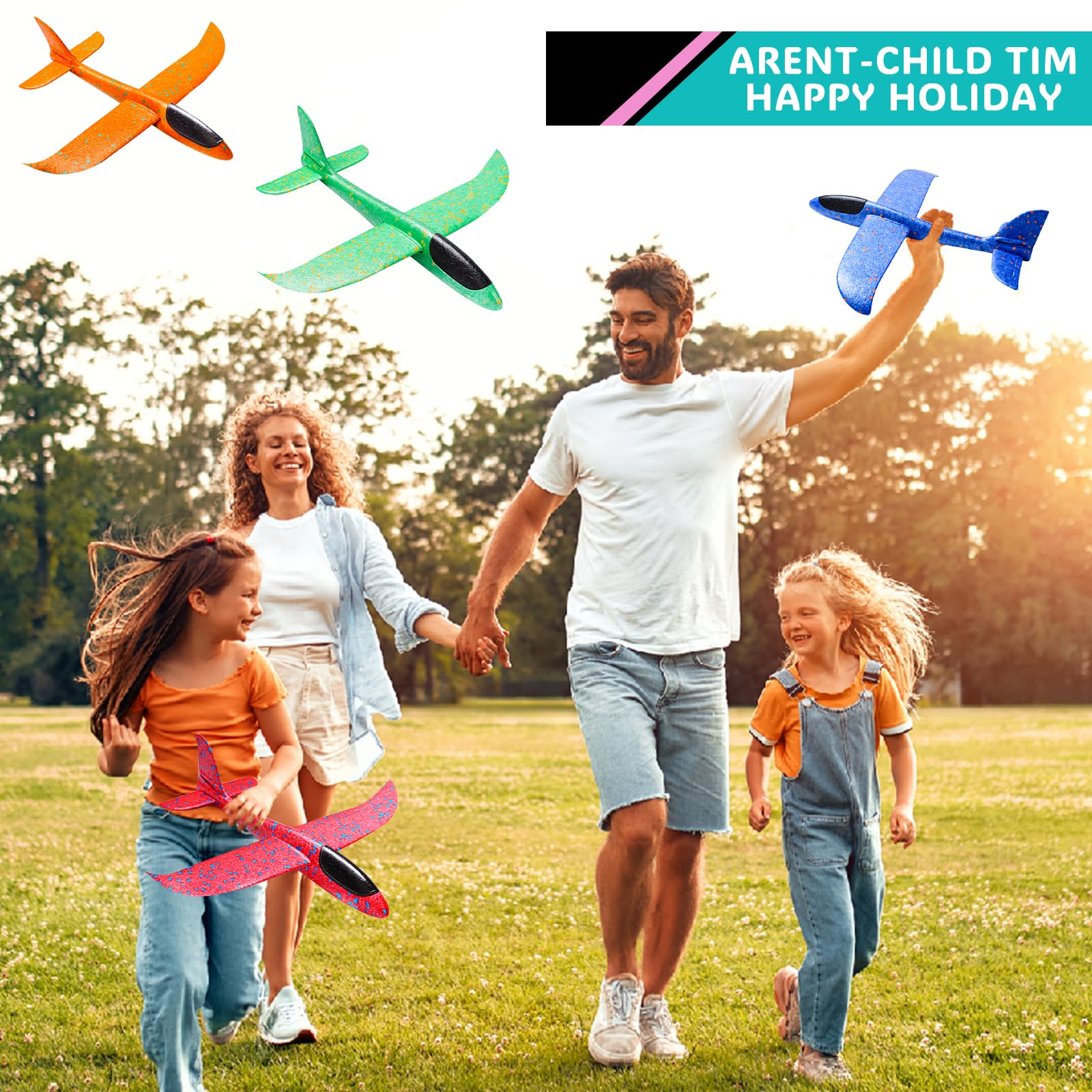 PATRICHOR Styropor Flugzeuge Kinder Styroporflieger Flieger - 4 Stück Wurfgleiter, Flugzeug Segelflugzeug Kinder, Flugzeug Spielzeug ab 3-12 Jahre Junge Mädchen Outdoor Spiele - Image 4