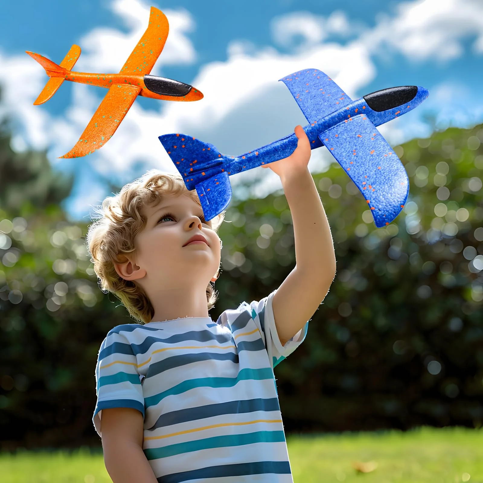 PATRICHOR Styropor Flugzeuge Kinder Styroporflieger Flieger - 4 Stück Wurfgleiter, Flugzeug Segelflugzeug Kinder, Flugzeug Spielzeug ab 3-12 Jahre Junge Mädchen Outdoor Spiele - Image 7