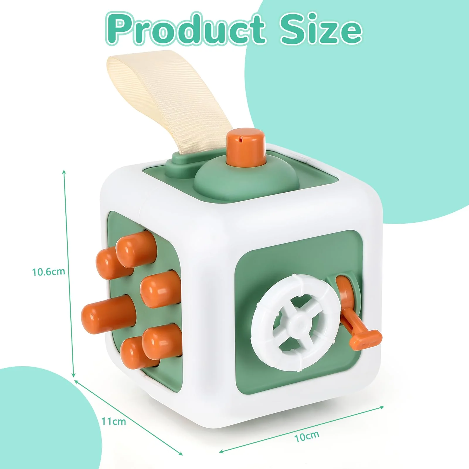 Pavlleen Sensorisches Spielzeug für Kleinkind, Baby Feinmotorik Aktivitäts Spielzeug,Lernenals Fidget Toys,Busy Activity Cube for Toddlers,für Babys und Kleinkinder 1-4 Jahre - Image 7