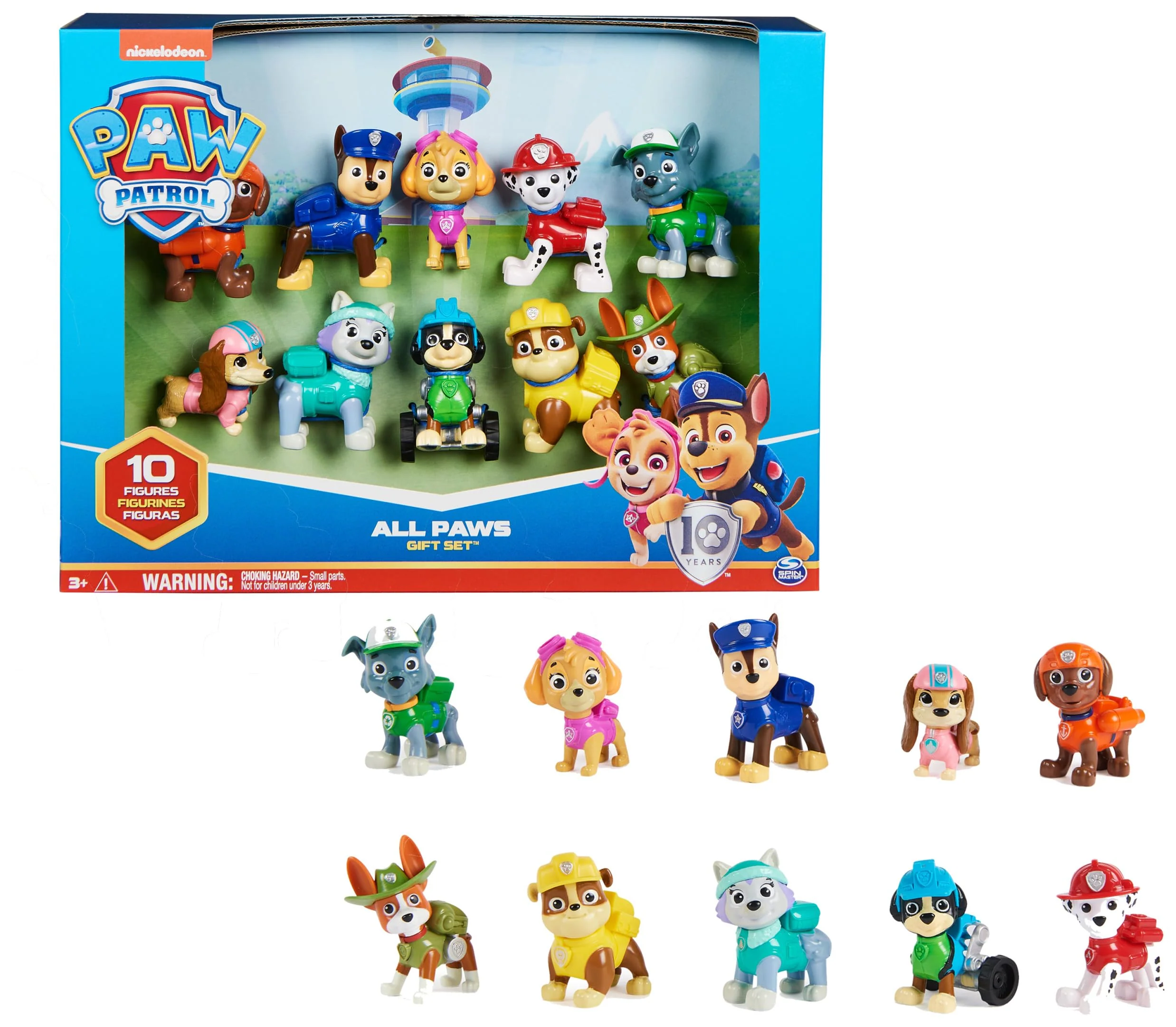 PAW Patrol, Action Pack Pups Figuren Geschenkset mit 10 Hundefiguren zum Sammeln, Spielzeugfiguren, ab 3 Jahren