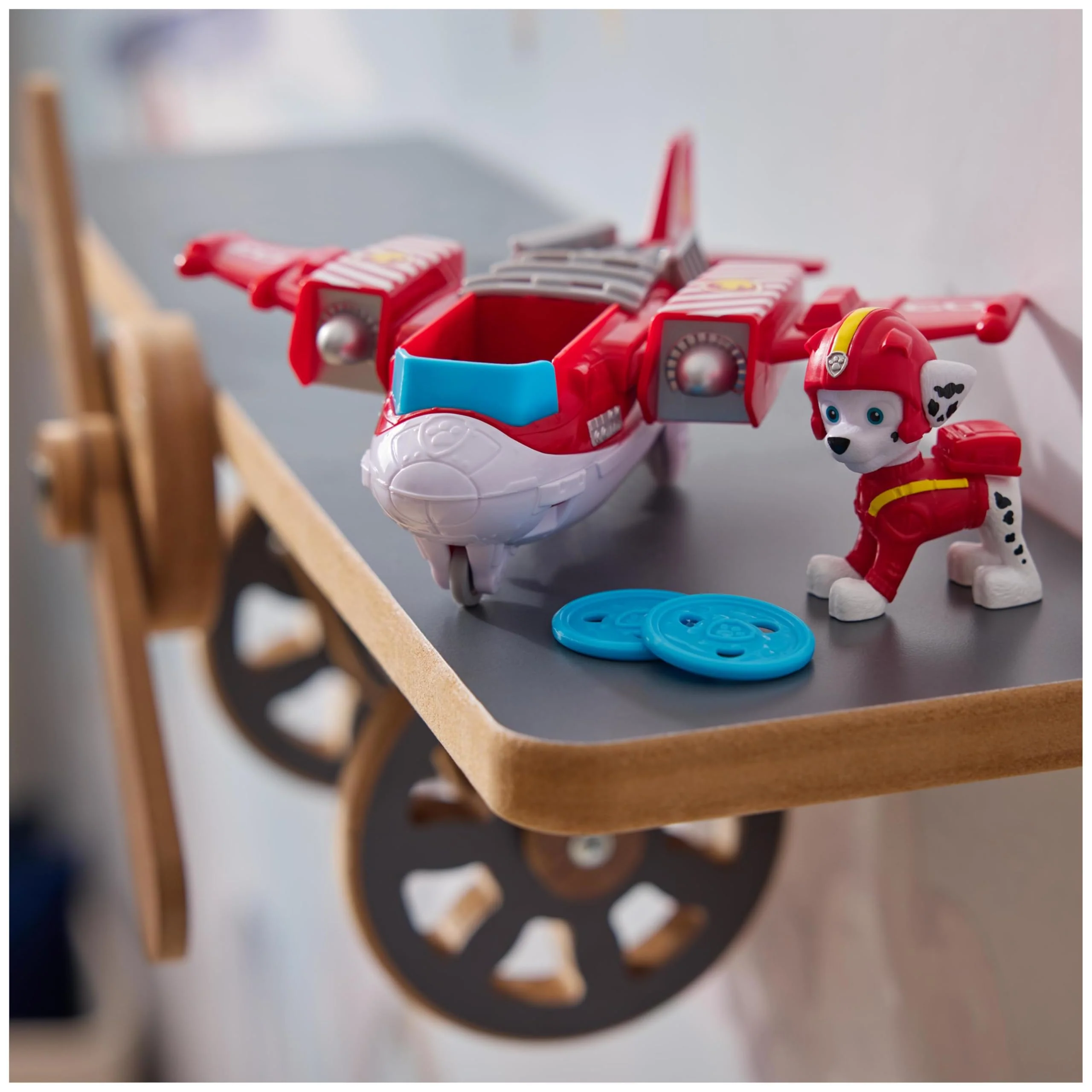 PAW Patrol Air Rescue - Marshalls Feuerwehrflugzeug mit Geschoss-Abwurf und Marshall Spielfigur (Basis Fahrzeug), Spielzeug für Kinder ab 3 Jahren - Image 8