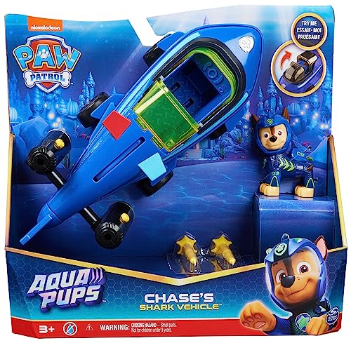 PAW Patrol, Aqua Pups - Basis Fahrzeug Spielzeugauto im Hai-Design mit Chase Welpenfigur, Spielzeug geeignet für Kinder ab 3 Jahren - Image 2