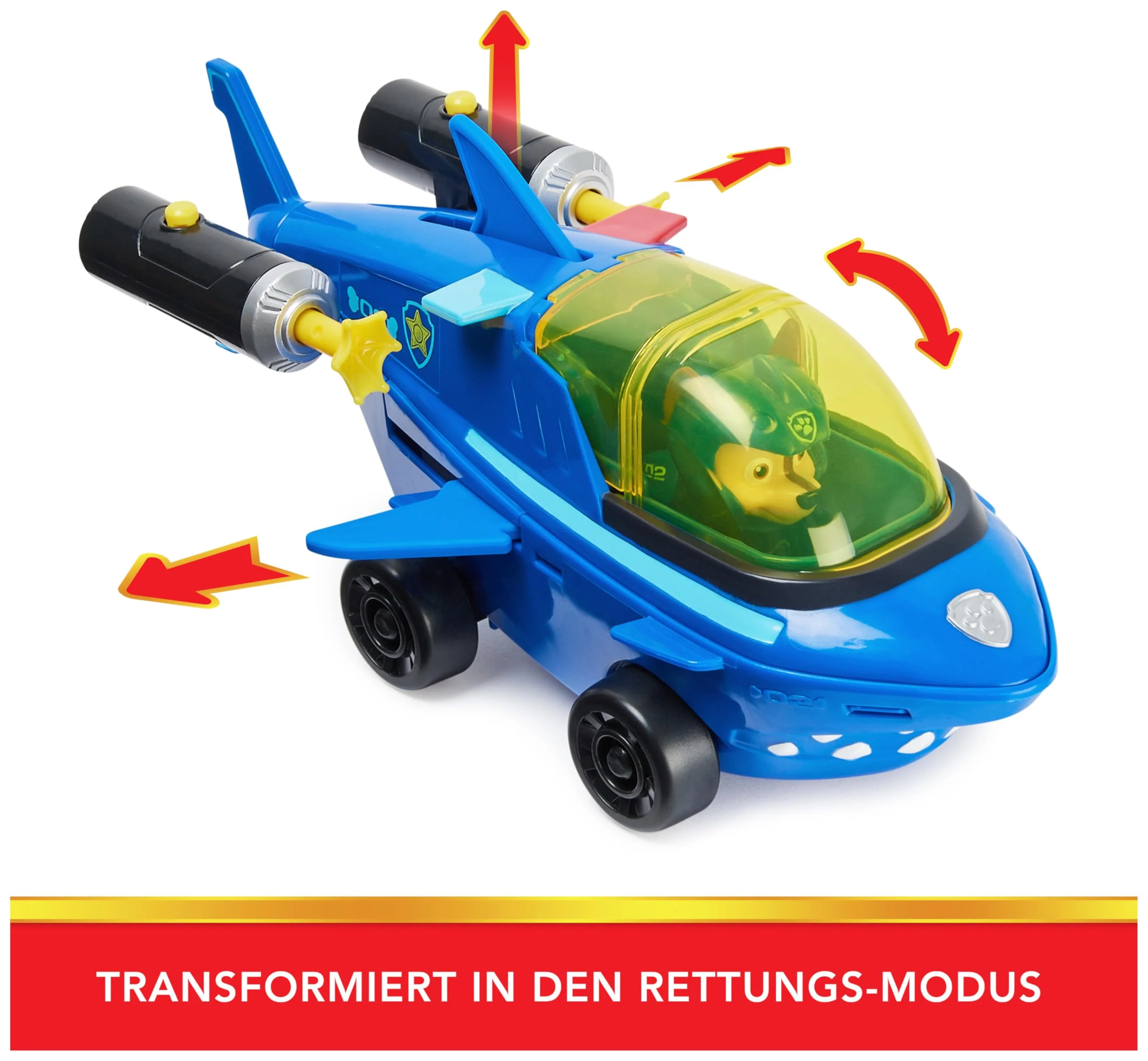 PAW Patrol, Aqua Pups - Basis Fahrzeug Spielzeugauto im Hai-Design mit Chase Welpenfigur, Spielzeug geeignet für Kinder ab 3 Jahren - Image 8