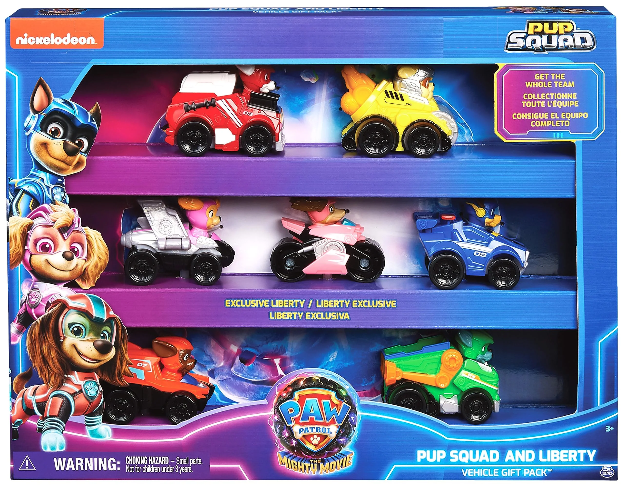PAW PATROL: Der Mighty Kinofilm, 7-teiliges Pup Squad Racers-Geschenkset mit Liberty-Spielzeugauto, geeignet für Kinder ab 3 Jahren - Image 2