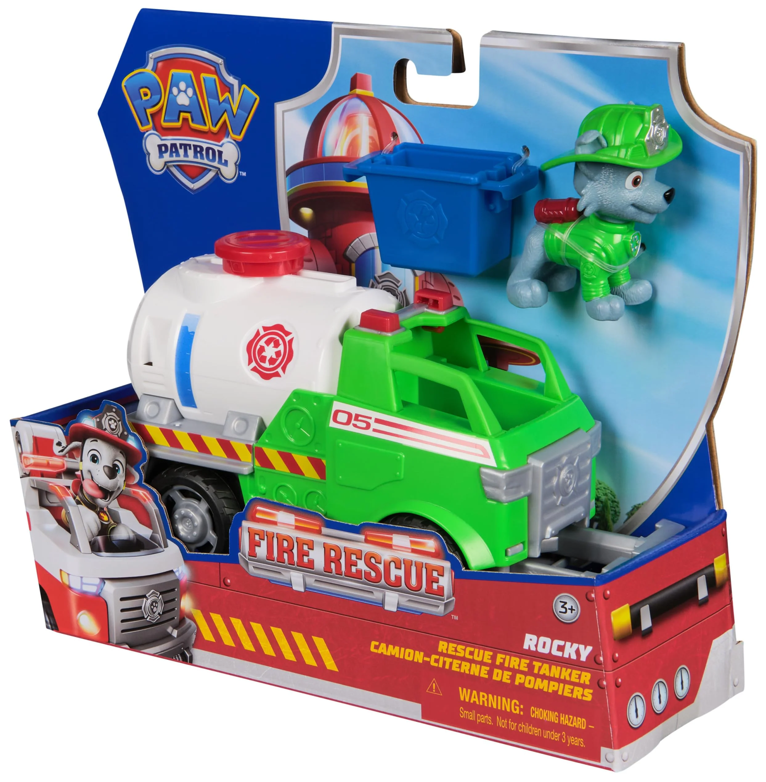 PAW PATROL Fire Rescue - Rockys Tanklaster mit Greiferklaue und Behälter sowie Rocky Hundefigur, Spielzeug für Kinder ab 3 Jahren - Image 2