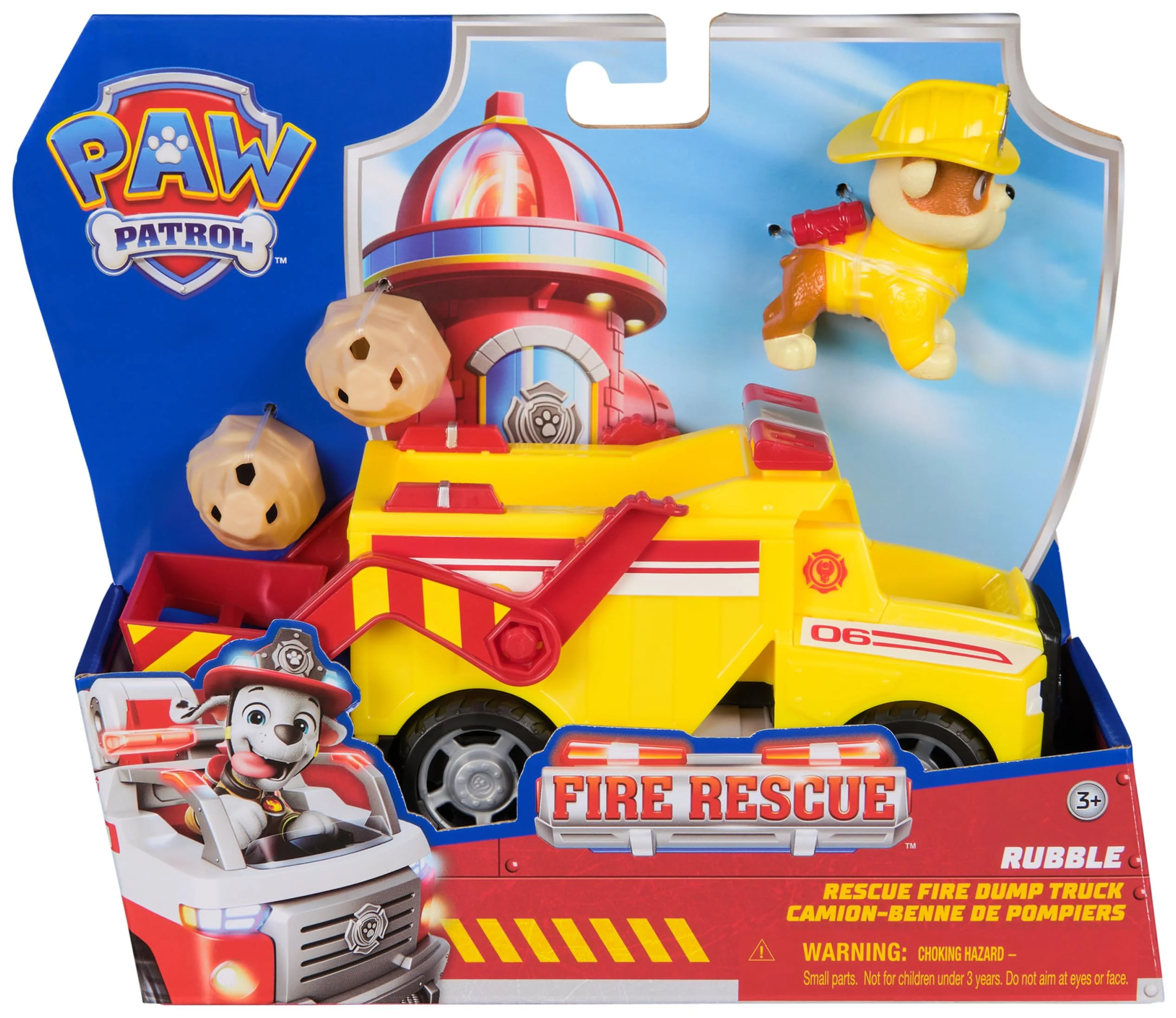 PAW PATROL Fire Rescue - Rubbles Rettungs-Truck mit Schaufel und Geschossen sowie Rubble Hundefigur, Spielzeug für Kinder ab 3 Jahren - Image 2