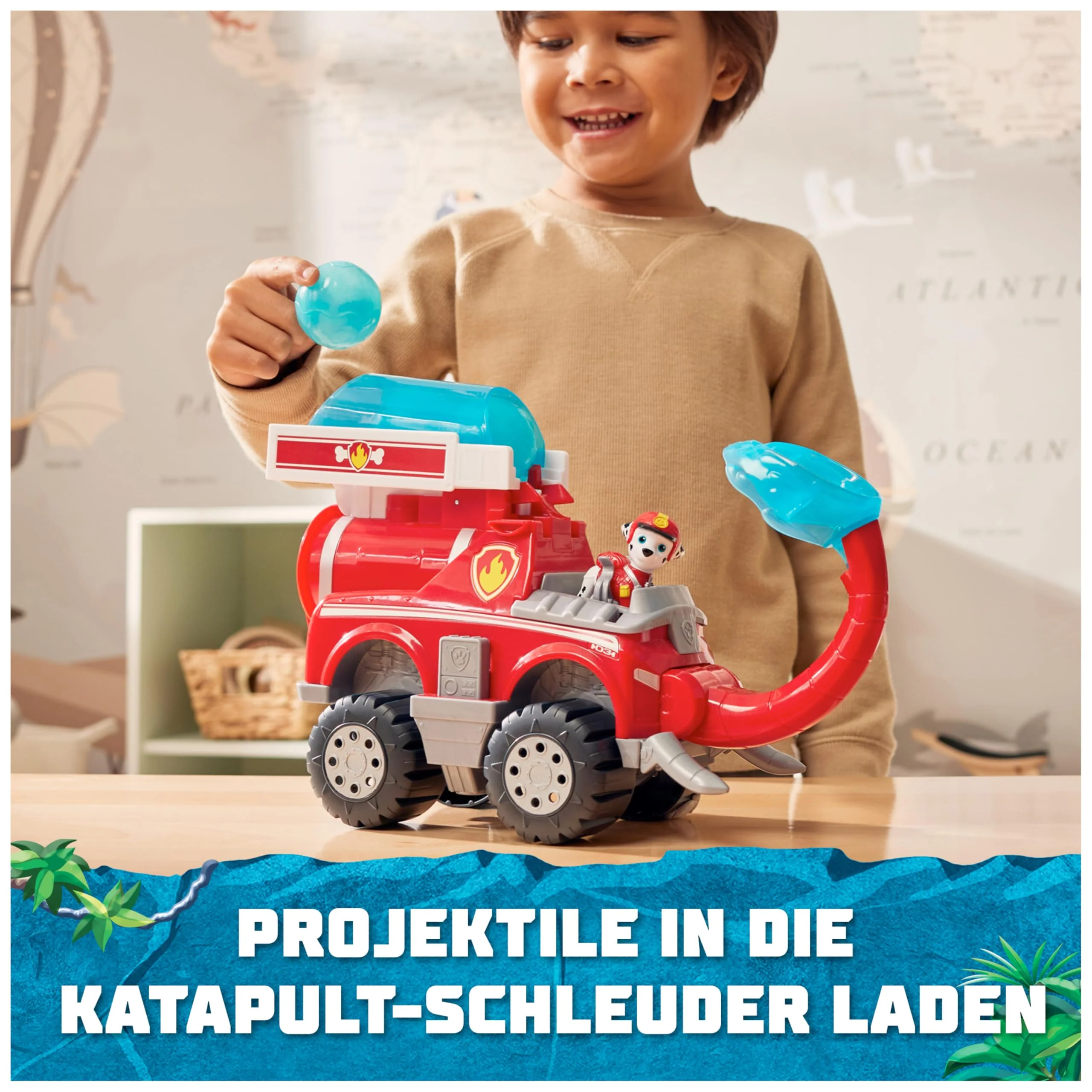 PAW Patrol Jungle Pups - Großes Elefanten-Fahrzeug mit Wasser-Abwurf (Deluxe Fahrzeug) und Marshall Hero Pups Figur, Spielzeug für Kinder ab 3 Jahren - Image 7