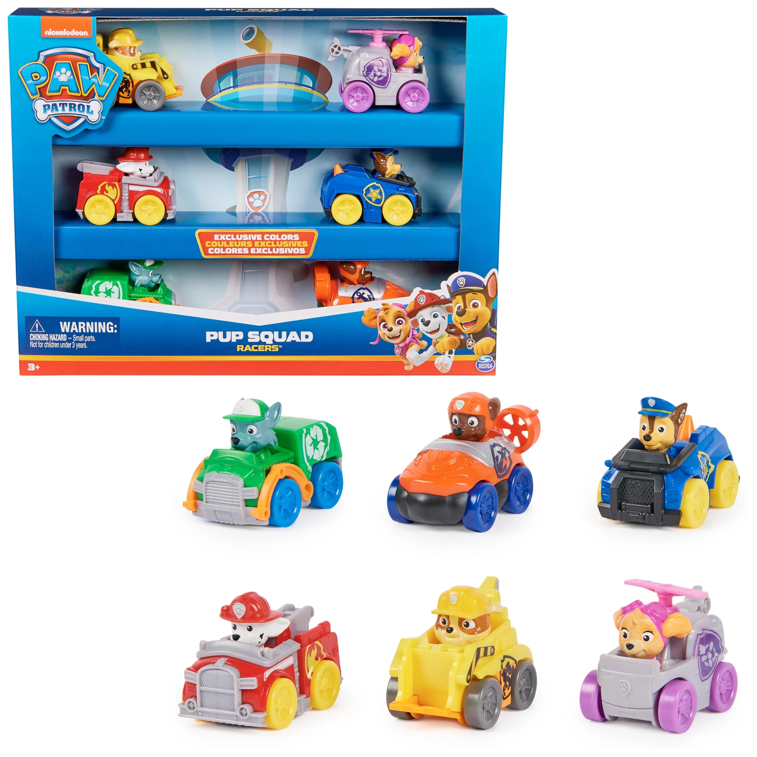 PAW PATROL Pup Squad Racers – 6-teiliges Fahrzeug-Geschenkset, geeignet für Kinder ab 3 Jahren