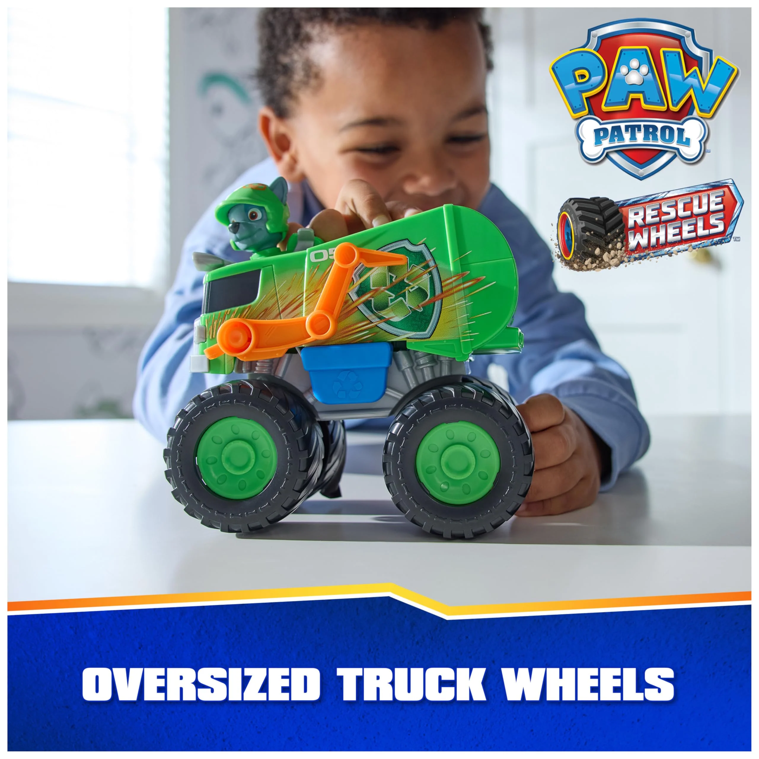 PAW PATROL Rescue Wheels - Rockys Recycling Monstertruck mit Geschoss-Abwurf und Rocky Hundefigur, Spielzeug für Kinder ab 3 Jahren - Image 8