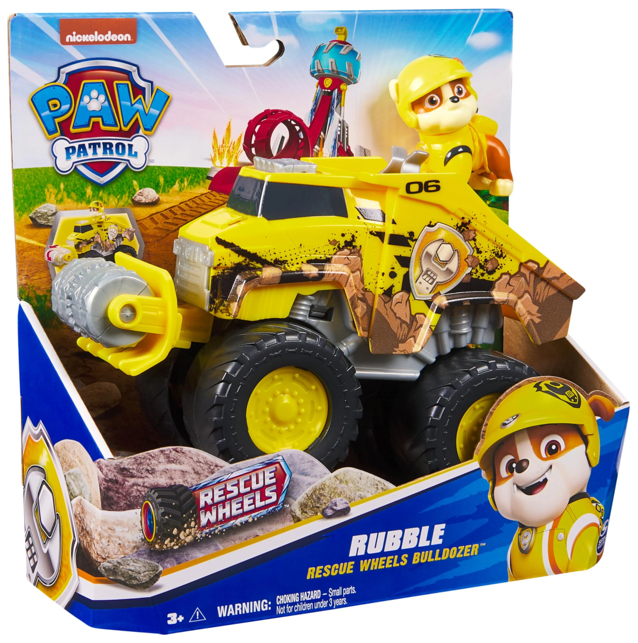 PAW PATROL Rescue Wheels - Rubbles Bulldozer Monstertruck mit Rubble Hundefigur, Spielzeug für Kinder ab 3 Jahren - Image 2