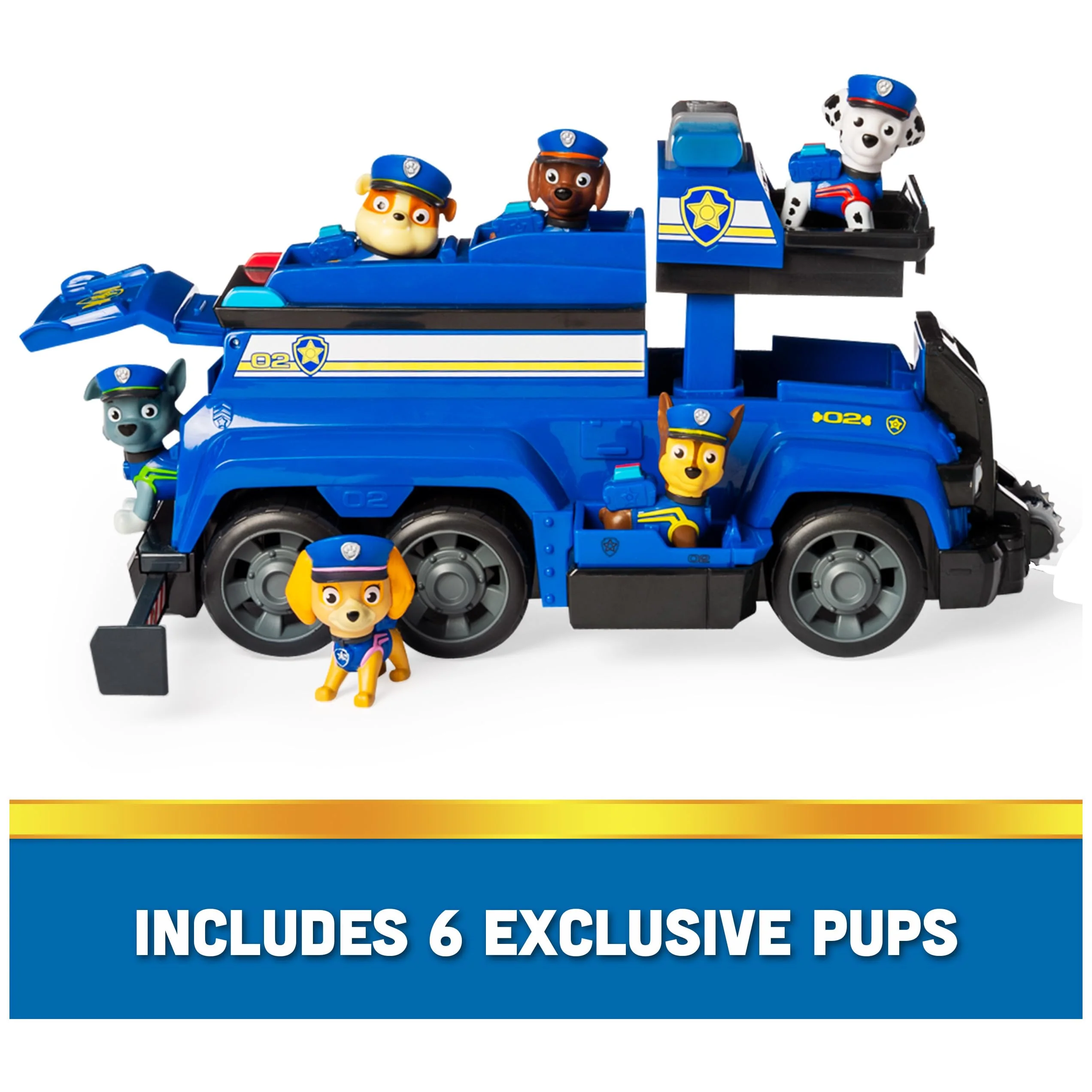 PAW PATROL Team Cruiser, Large Scale Vehicle with Exclusive Chase, Marshall, Skye, Rubble, Rocky & Zuma Action Figures, Toys for Boys & Girls Ages 3+ - Image 6
