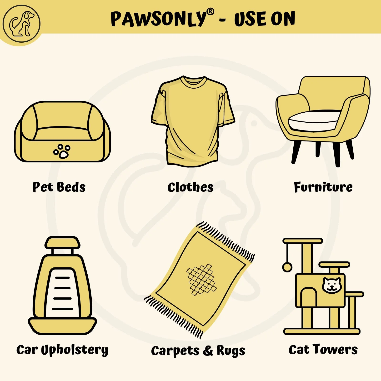 PawsOnly Tierhaarentferner | Katzenhaarentferner | Hundehaare Entfernen | Fusselentferner für Sofa Auto Teppich Kratzbaum Kleidung | Tragbarer | Fusselbürste Tierhaare Pet Hair Remover (Orange) - Image 6