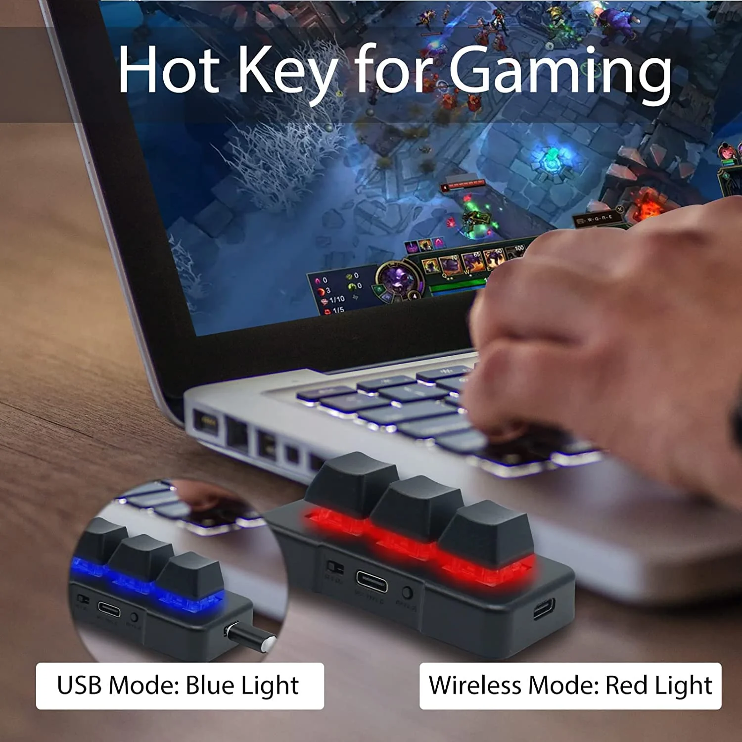 PCsensor USB Mini Keyboard 3 Tasten Mini Tastatur Wireless USB 2 in 1 Mechanische Gaming Tastatur Hot Key Customized Programm mit RGB Led für Gaming OSU Büro Arbeit - Image 5