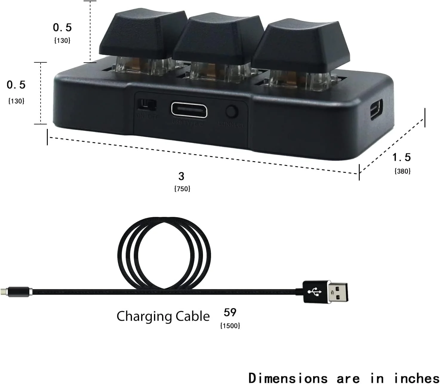 PCsensor USB Mini Keyboard 3 Tasten Mini Tastatur Wireless USB 2 in 1 Mechanische Gaming Tastatur Hot Key Customized Programm mit RGB Led für Gaming OSU Büro Arbeit - Image 6
