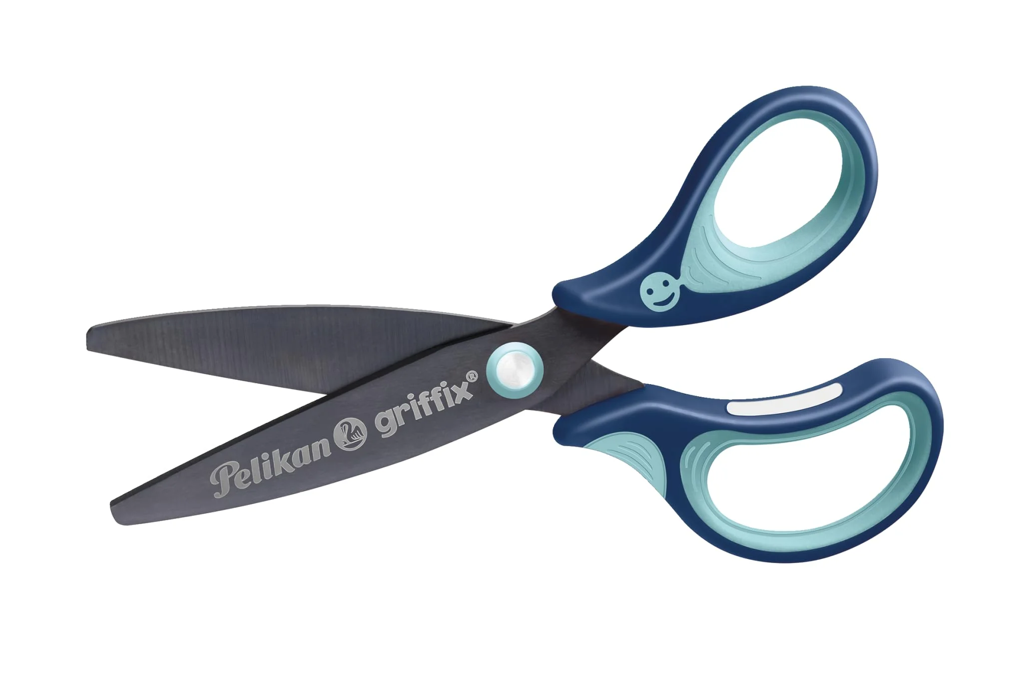 Pelikan Schere griffix rund, Schulschere für Rechtshänder, Blau, mit runder Klinge und ergonomischer Griffzone, 803502 - Image 7