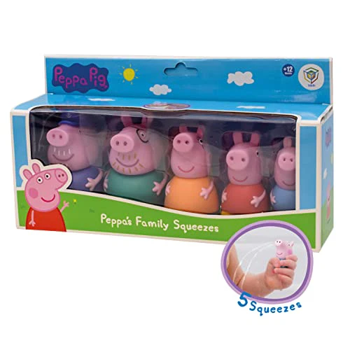 Peppa Pig – Set mit 5 Badefiguren Peppa Wutz – Wasser- und Badespielzeug – inklusive Mama, Papa, Opa, Schorsch und Peppa (DeQube 919D00048) - Image 6