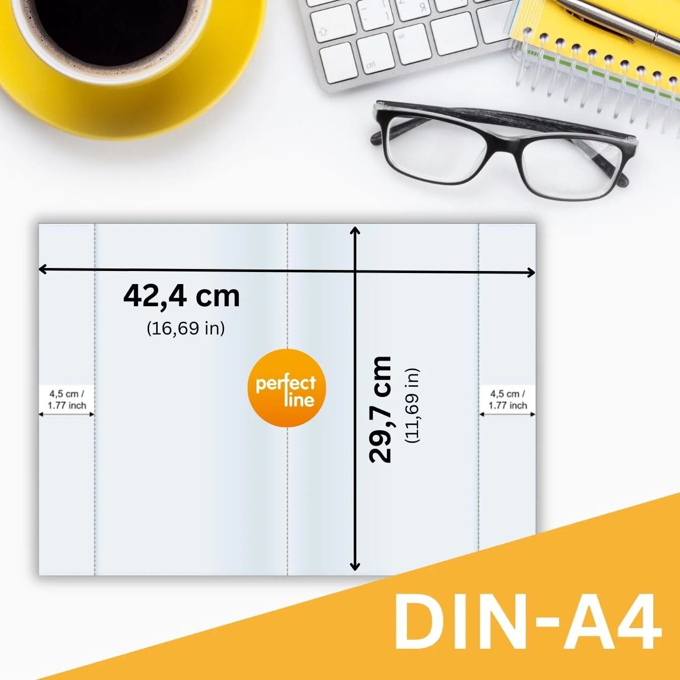 perfect line 25 Hefthüllen DIN-A4, 5 Farben, Heftumschlag transparent genarbt, Heftschoner aus recyclebarem PP, dokumentenecht - Image 6