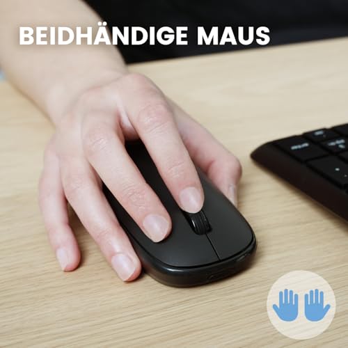 Perixx PERIDUO-716, Kabellose 2,4-GHz Tastatur-Maus-Set, Standardgröße - Schwarz, Deutsches QWERTZ - Image 6