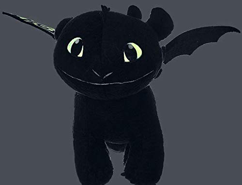 Petoske Toothless Night Fury 40cm Drachenzähmen leicht gemacht 3 Schwarz Plüsch Films How To Train Your Dragon 3 Original leuchtet im Dunkeln - Image 5