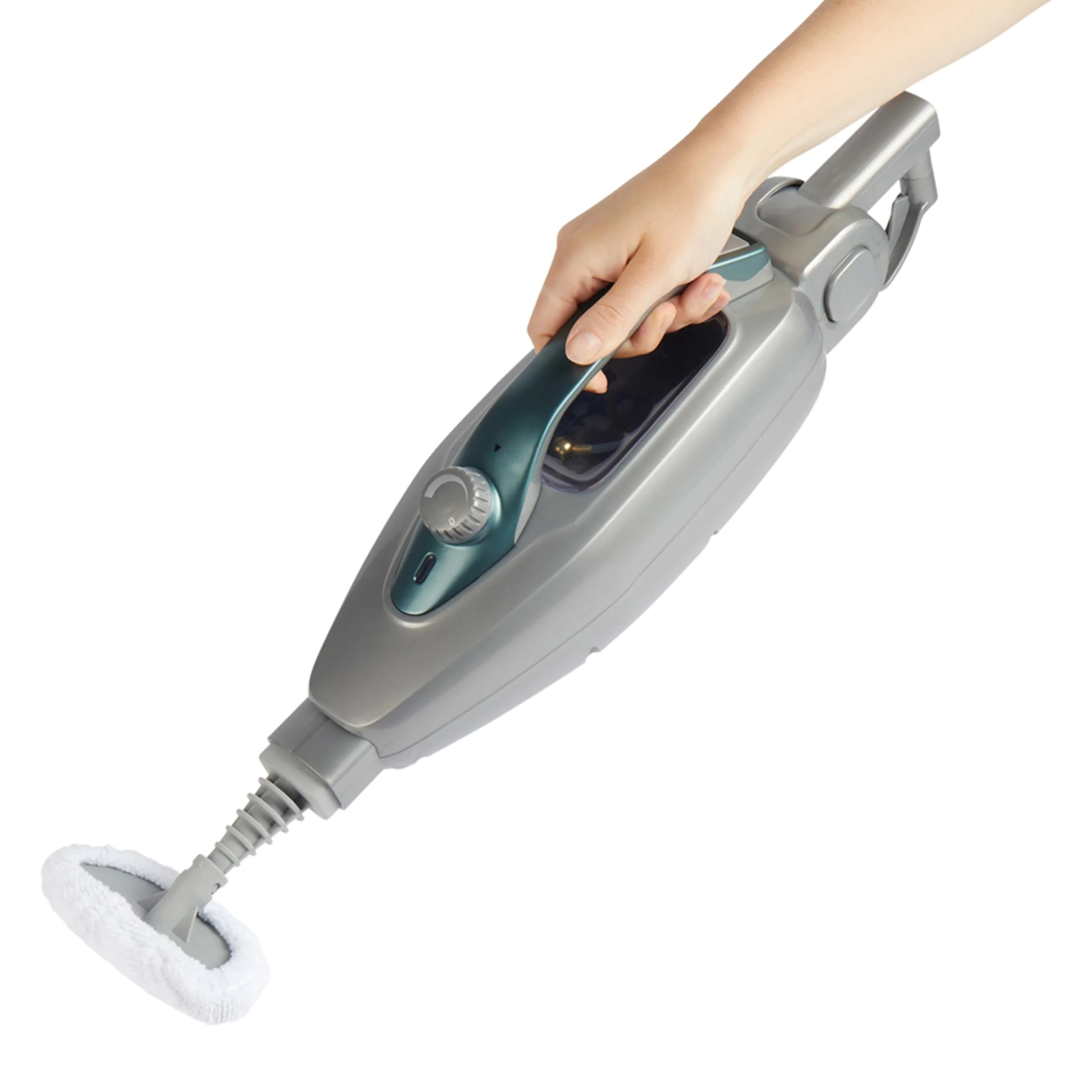 Petra PF01369VDE Dampfreiniger 14-in-1 - als Boden- und Handdampfreiniger verwendbar, chemiefreies Reinigen, für Böden/Teppiche/Sanitär, 350 ml Tank, Zubehör inklusive, 1300 W