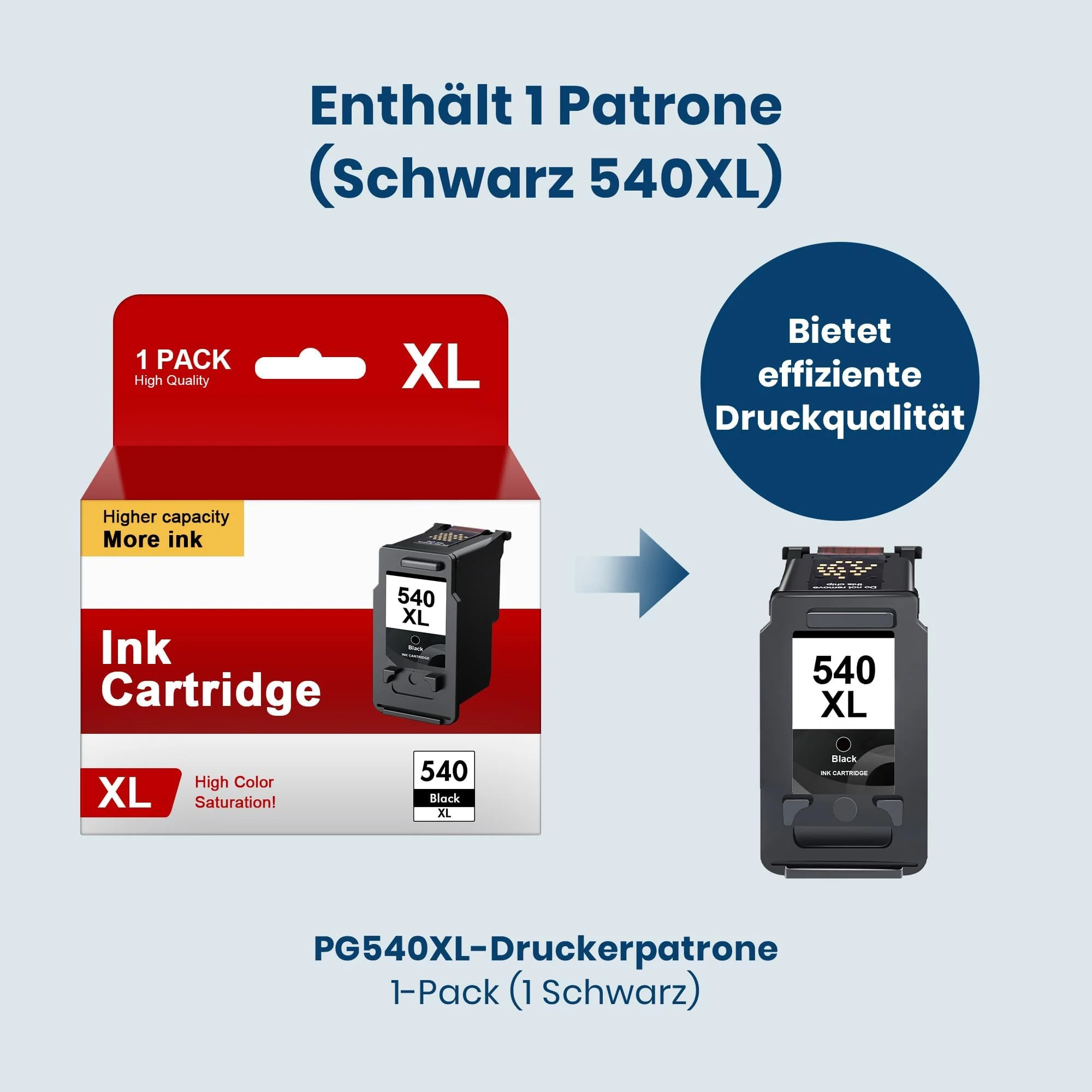 PG 540XL Schwarz Druckerpatronen Ersatz Kompatibel für Canon 540XL PG540 PG-540 XL Schwarz Patronen für Canon Pixma TS5150 TS5151 MG3550 MG3600 MG3650 MG3650s MG4200 MG4250 MX475 MX530 (1 Schwarz) - Image 6