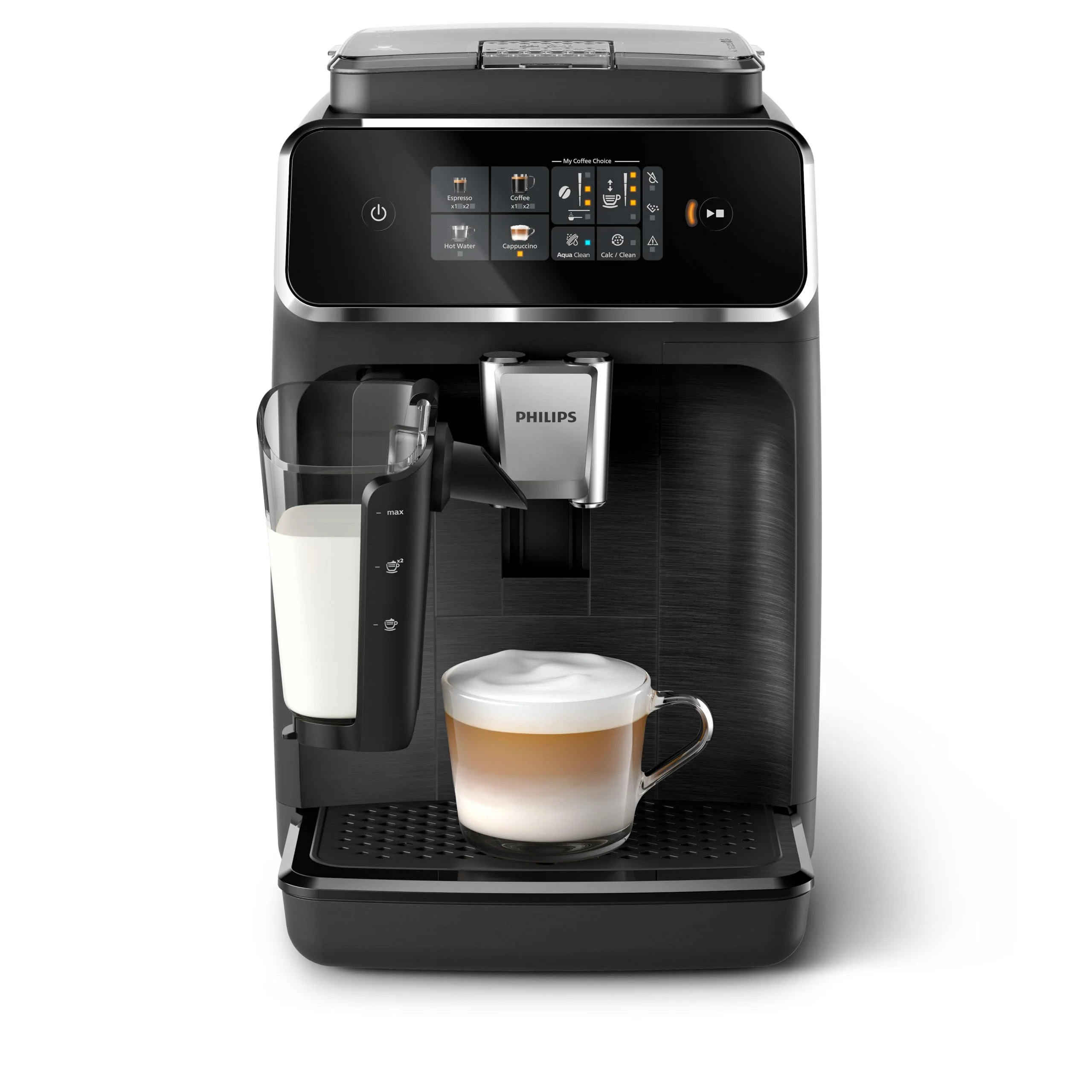 PHILIPS 2300 Series Kaffeevollautomat - 4 Getränke, Modernes Farb-Touchscreen-Display, LatteGo-Milchsystem, SilentBrew, 100% Keramikmahlwerk, AquaClean Filter. Mattschwarz (EP2330/10) - Image 4