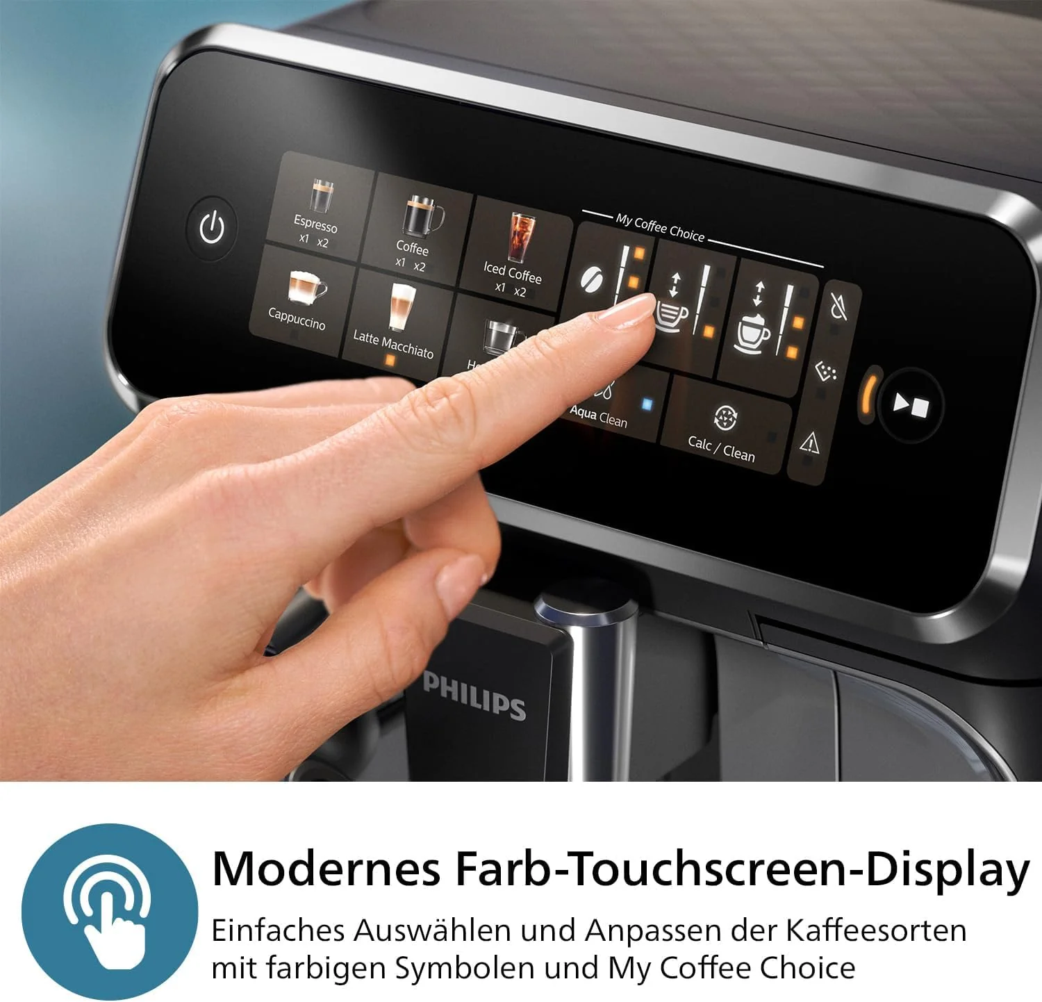 PHILIPS 2300 Series Kaffeevollautomat - 4 Getränke, Modernes Farb-Touchscreen-Display, LatteGo-Milchsystem, SilentBrew, 100% Keramikmahlwerk, AquaClean Filter. Mattschwarz (EP2330/10) - Image 5