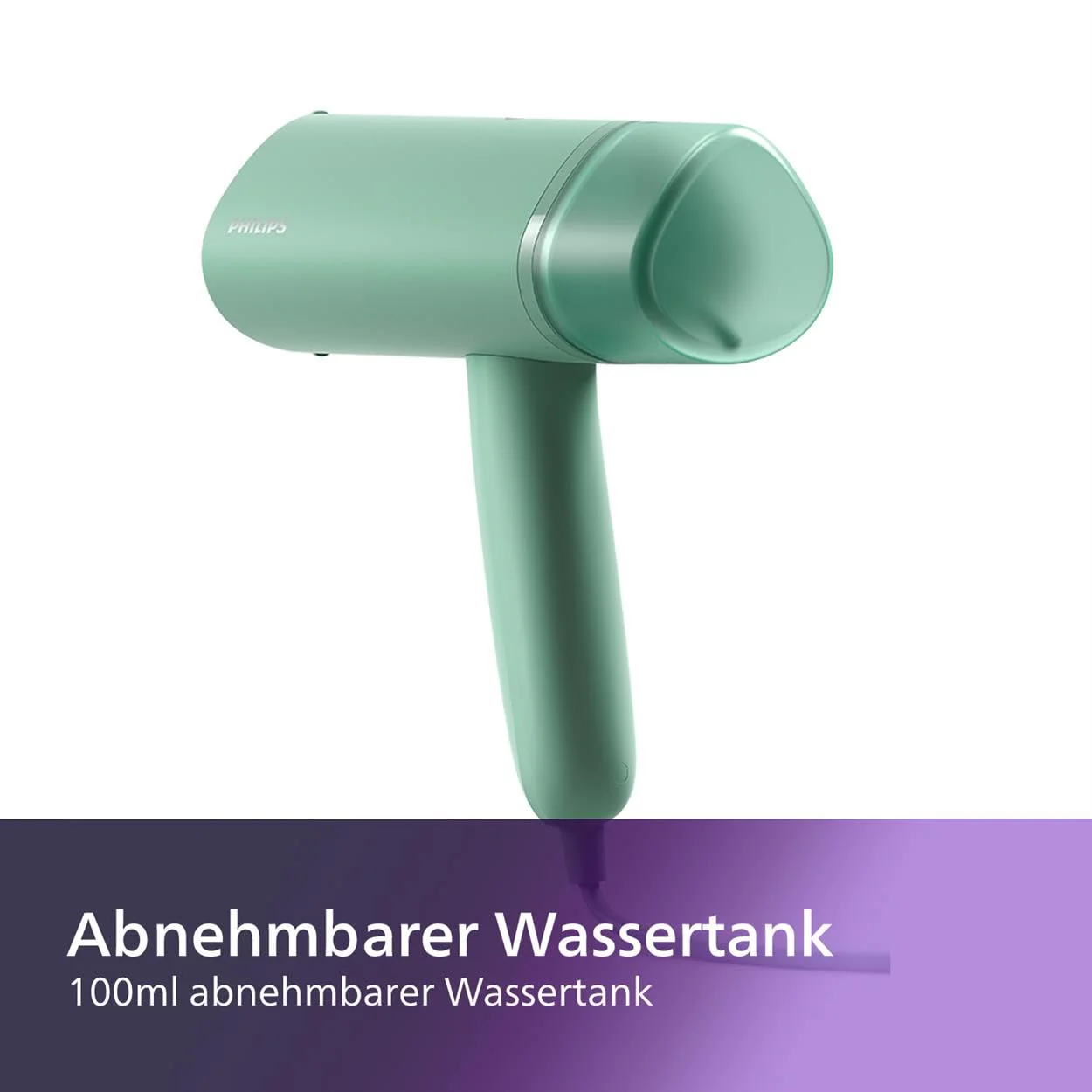 Philips 3000-Serie Tragbarer Dampfglätter - 1000 W, Kompakt und Faltbar, 100ml Wassertank konstante Dampfleistung 20 g/min, Kein Bügelbrett erforderlich, Grün (STH3010/70) - Image 6